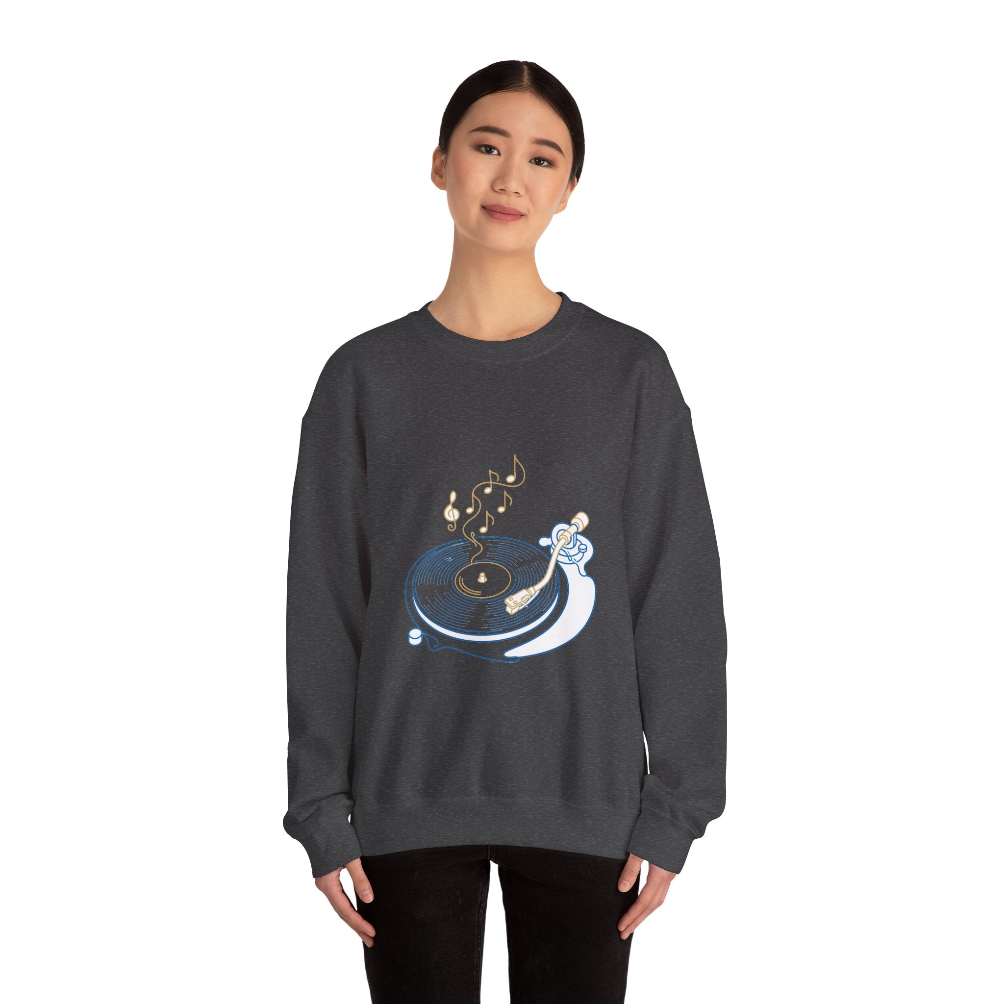 Matching Couple Sweatshirt - Vinyl & Cassette Matching Couple Comfort Colors Crew Minimalist Art His Hers Christmas Gift - Design A