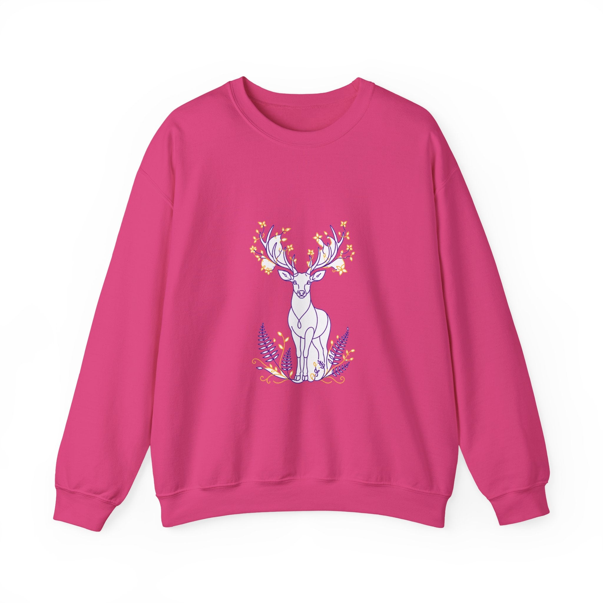 Matching Couple Sweatshirt - Bear & Deer Matching Couple Crewneck Sweatshirt Minimalist Art His Hers Valentine Gift - Design B