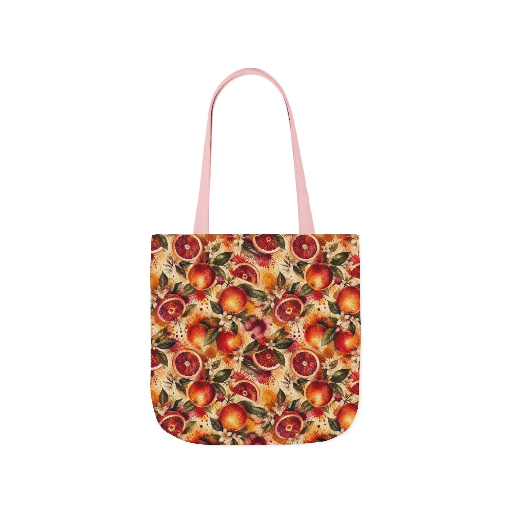 Blood Oranges Canvas Tote Bag Mediterranean Kitchen Watercolor Splash Design Italian Cottagecore Gift