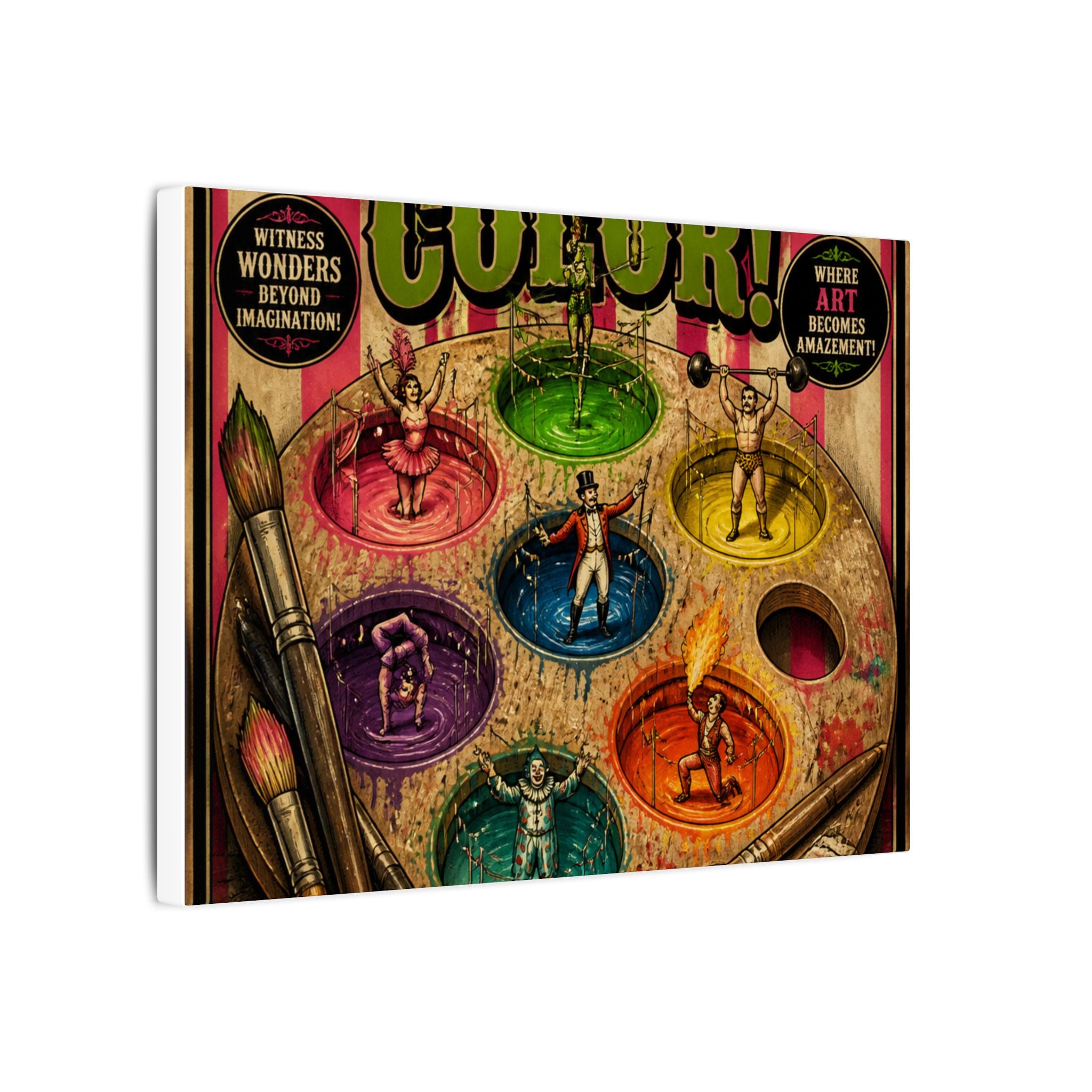 Paint Palette Stage Wall Art Canvas 16×20 Vintage Circus Kitchen Decor Maximalist Print