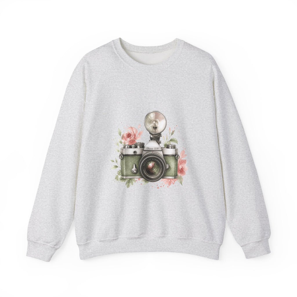 Matching Couple Sweatshirt - Camera & Film Matching Couple Crewneck Sweatshirt Watercolor Art His Hers Engagement Gift - Design A