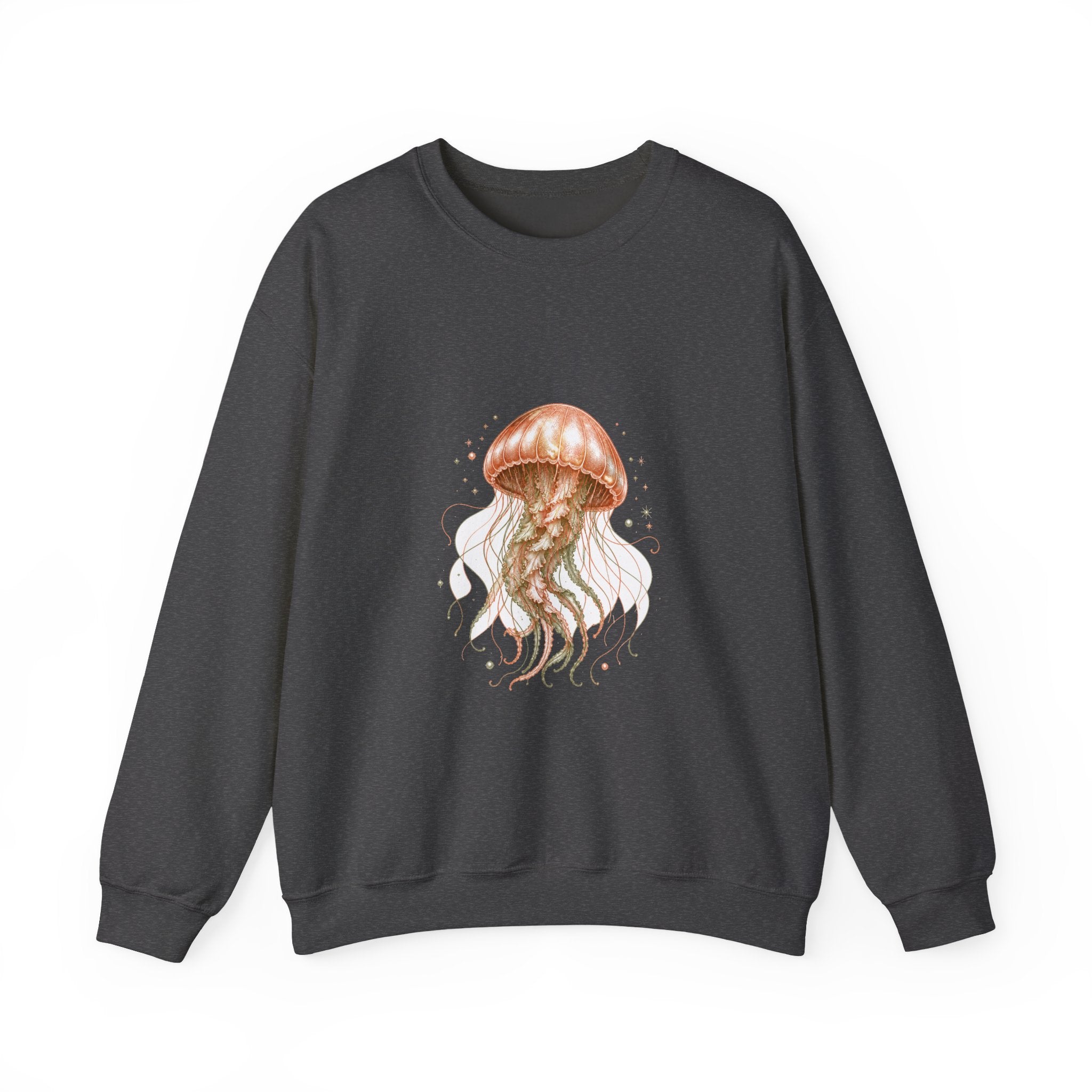Matching Couple Sweatshirt - Octopus & Jellyfish Matching Couple Comfort Colors Crew Hand-Drawn Art His Hers Anniversary Gift - Design B