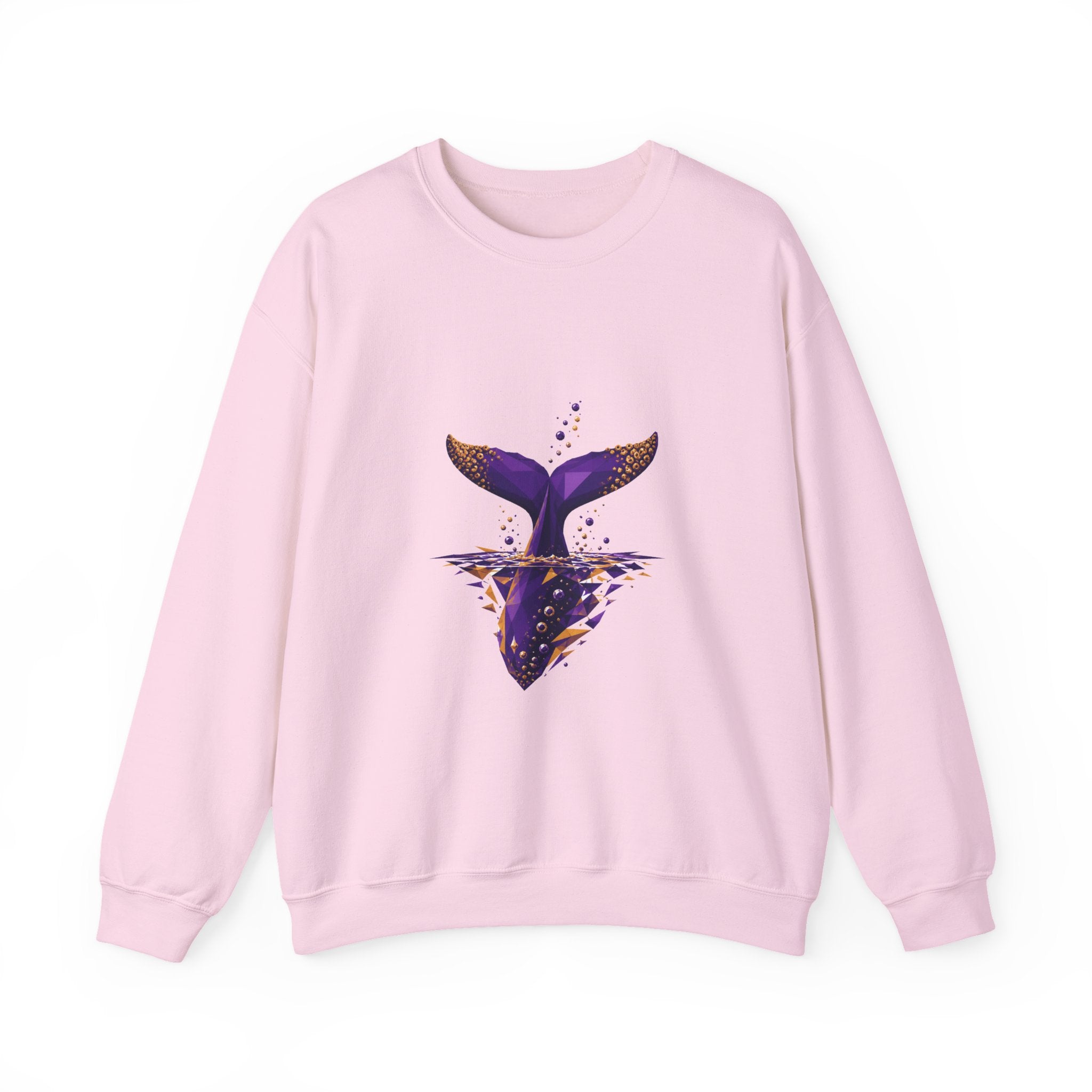 Matching Couple Sweatshirt - Eagle & Whale Matching Couple Premium Fleece Sweatshirt Geometric Art His Hers Love Gift - Design B