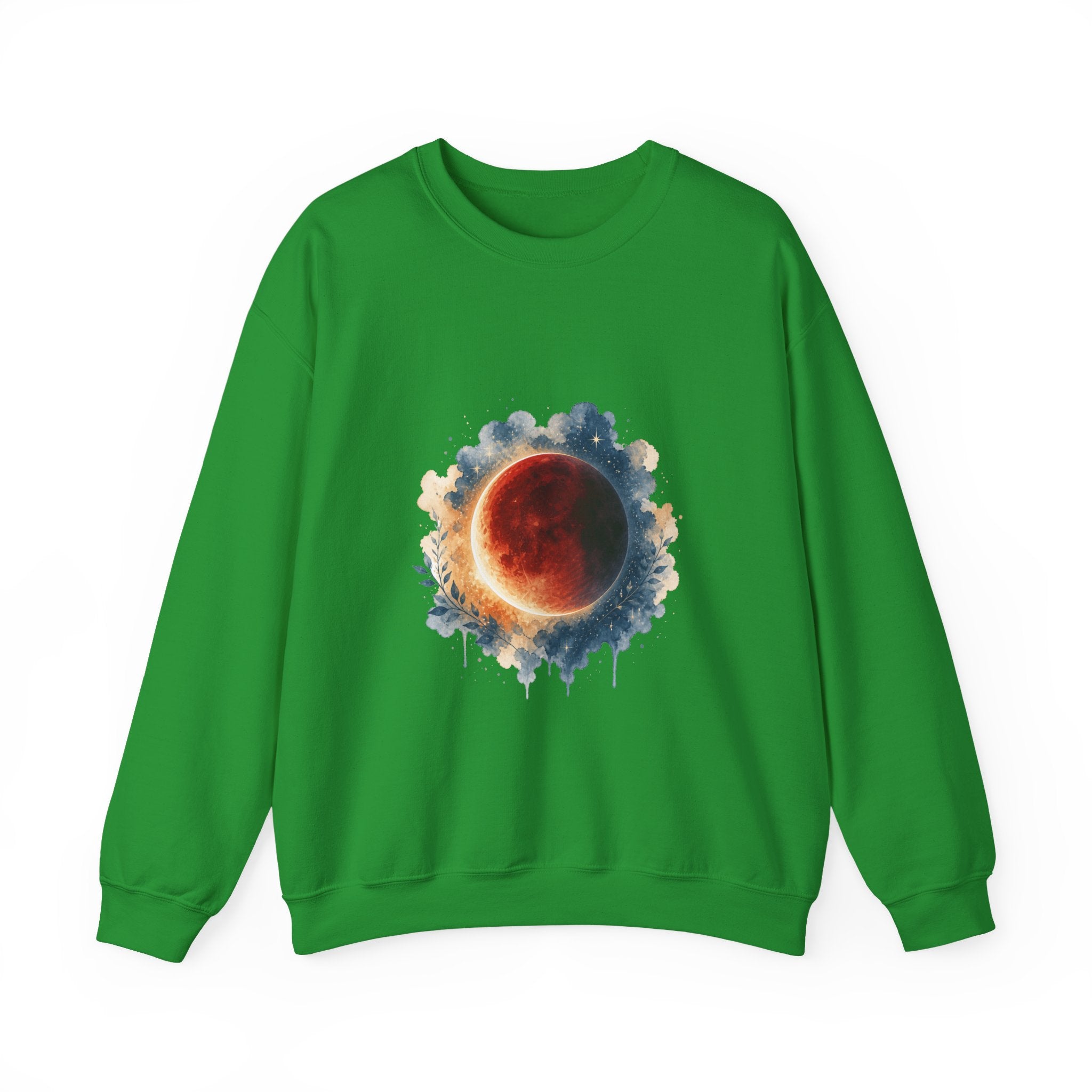 Matching Couple Sweatshirt - Solar & Lunar Eclipse Matching Couple Comfort Colors Crew Watercolor Art His Hers Birthday Gift - Design B