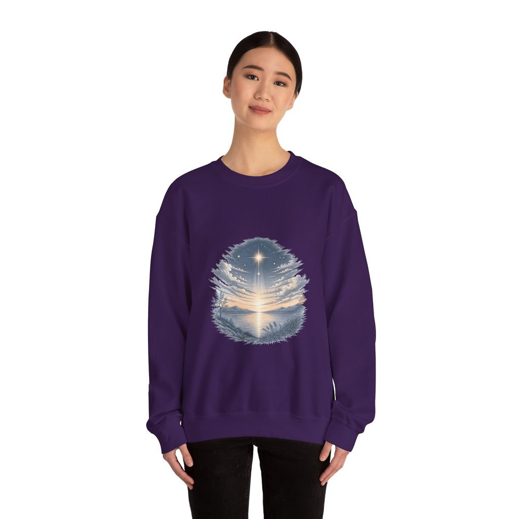 Matching Couple Sweatshirt - Evening & Morning Star Matching Couple Crewneck Sweatshirt Hand-Drawn Art His Hers Best Friend Gift - Design A