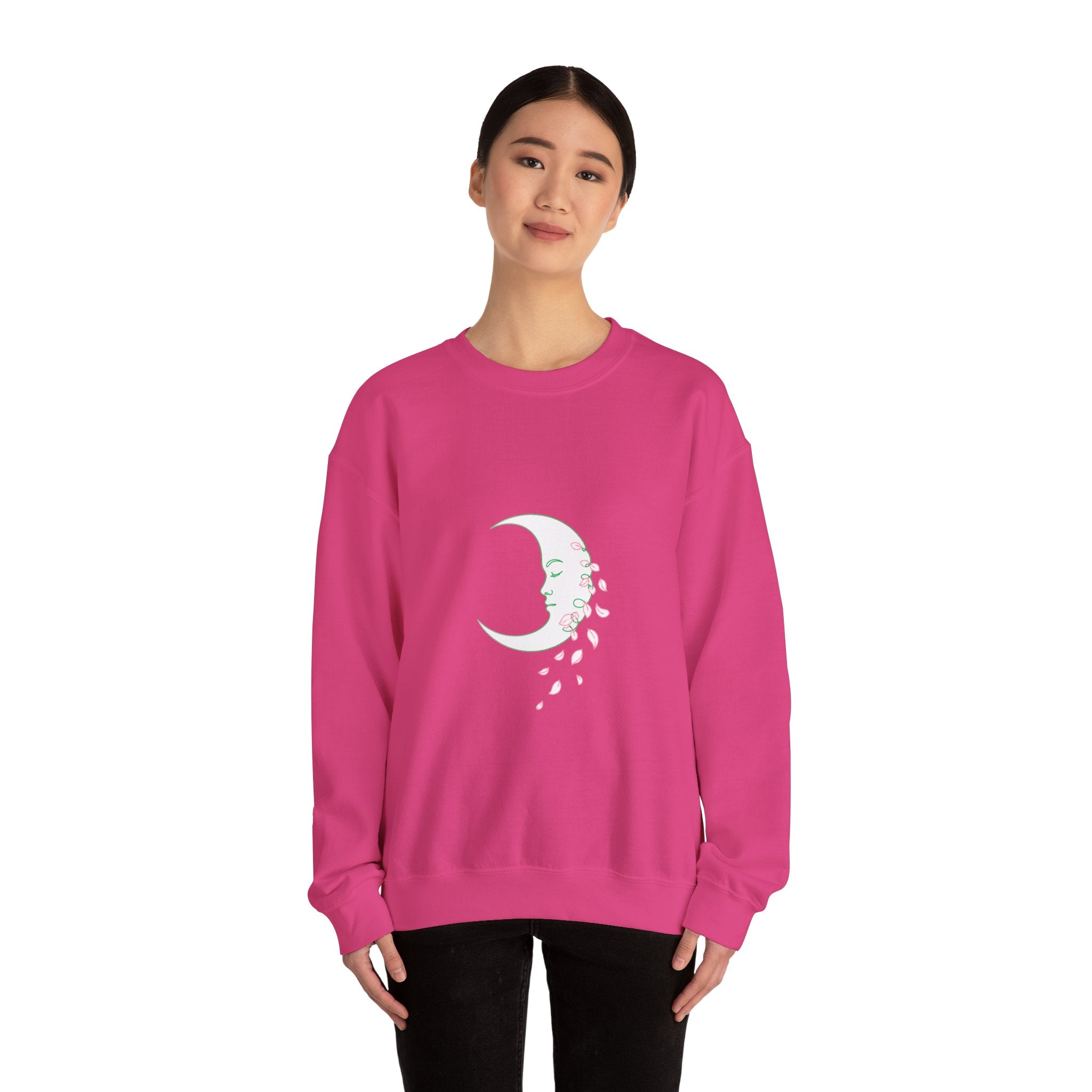 Matching Couple Sweatshirt - Waxing & Waning Moon Matching Couple Crewneck Sweatshirt Minimalist Art His Hers Valentine Gift - Design B