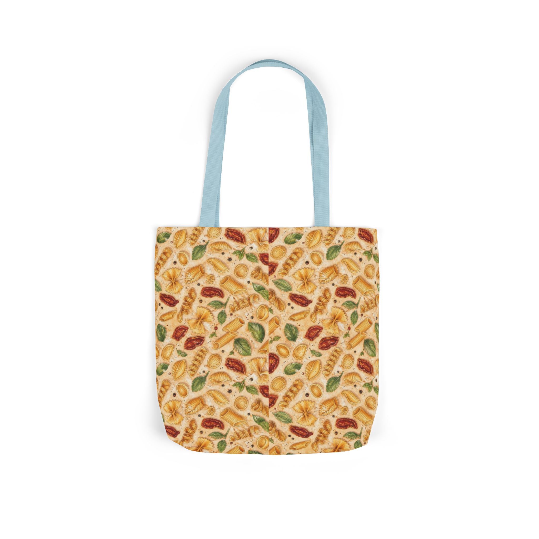 Italian Pasta Shapes Canvas Tote Bag Mediterranean Kitchen Watercolor Design Italian Cottagecore Gift