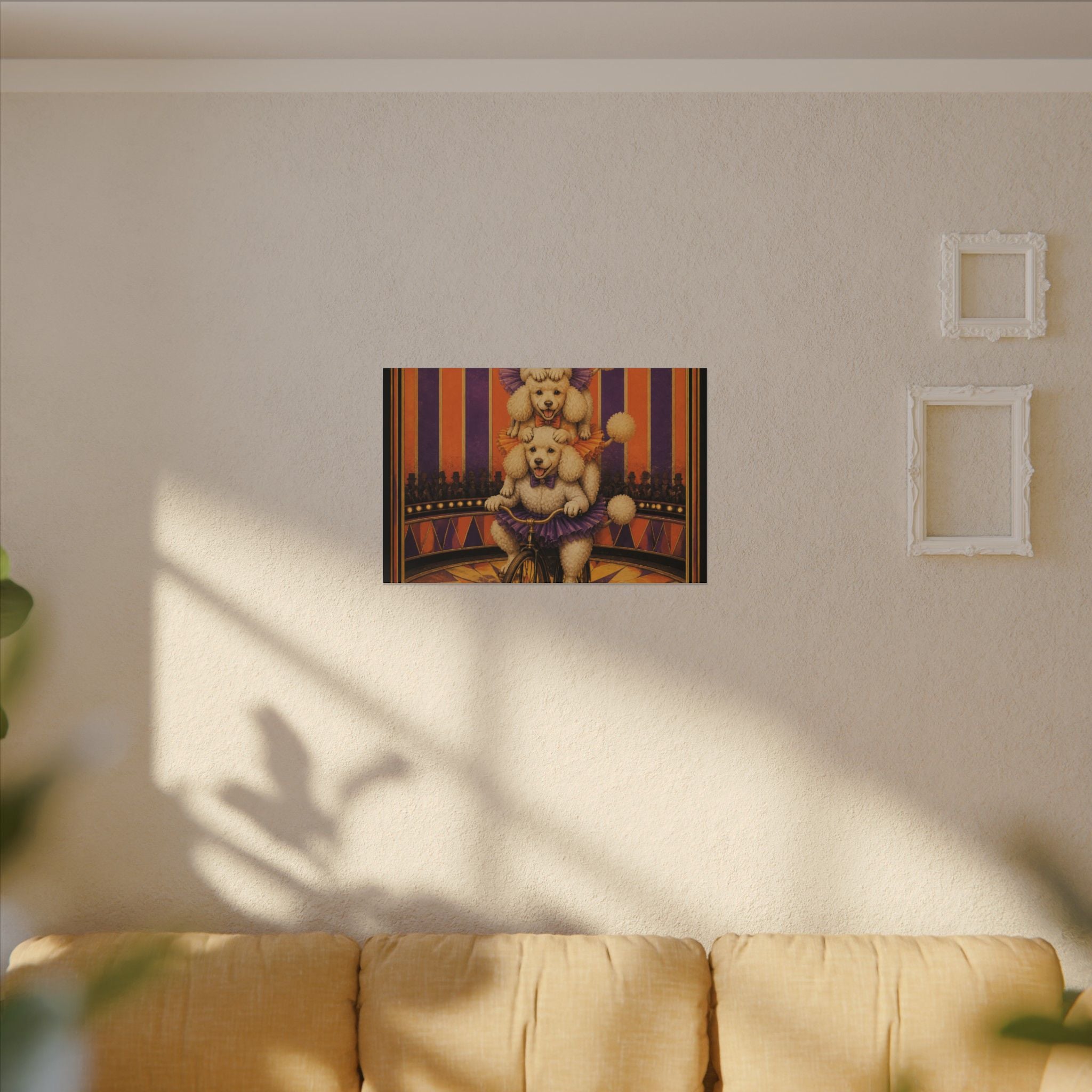 Poodle Stack Bicycle Wall Art Canvas 16×20 Art Deco Entryway Decor Maximalist Print