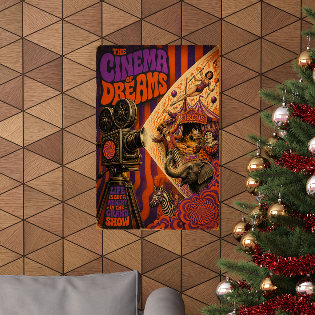Film Camera Projector Show Wall Art Poster 24×36 Psychedelic Dining Room Decor Maximalist Print