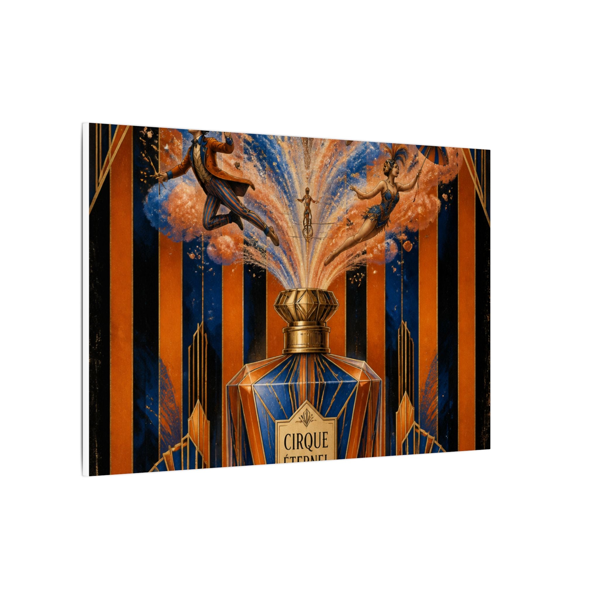 Perfume Bottle Fountain Wall Art Canvas 24×36 Art Deco Bar Area Decor Maximalist Print