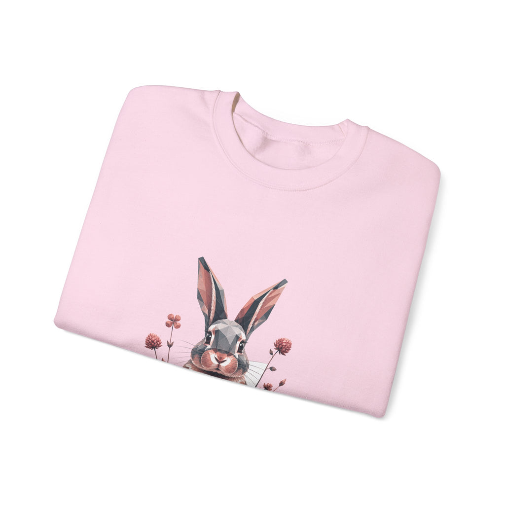 Matching Couple Sweatshirt - Fox & Rabbit Matching Couple Crewneck Sweatshirt Geometric Art His Hers Couple Gift - Design B
