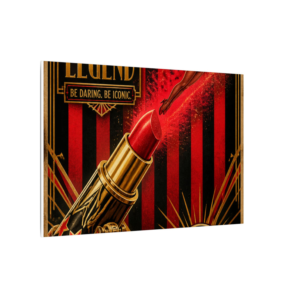 Lipstick Cannon Wall Art Canvas 24×36 Art Deco Bar Area Decor Maximalist Print