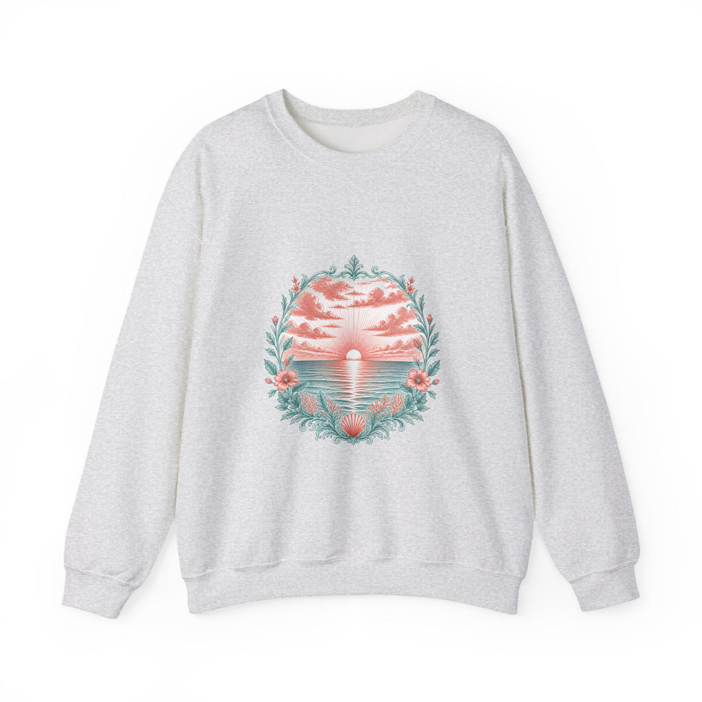 Matching Couple Sweatshirt - Sunrise & Sunset Matching Couple Crewneck Sweatshirt Vintage Art His Hers Wedding Gift - Design A