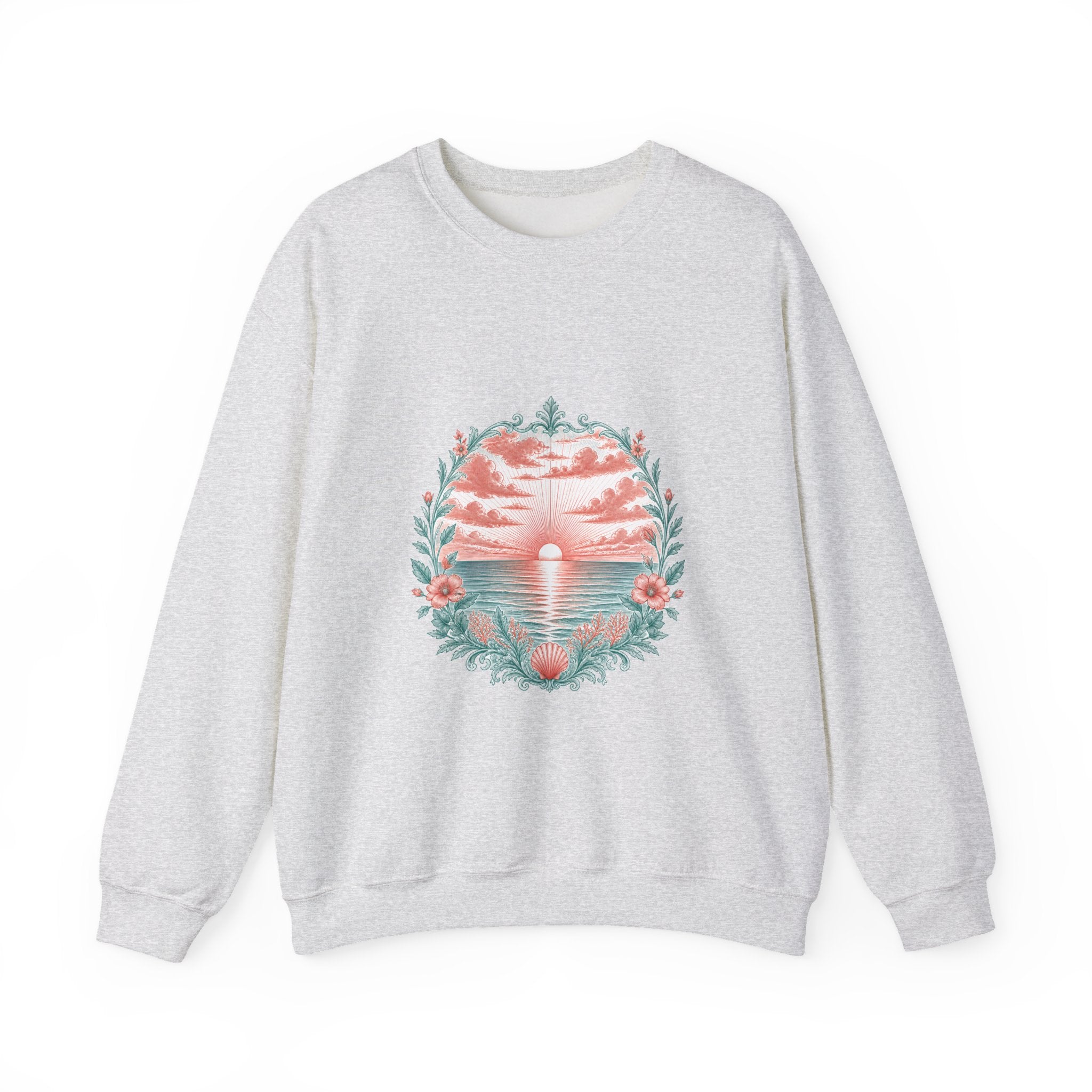 Matching Couple Sweatshirt - Sunrise & Sunset Matching Couple Crewneck Sweatshirt Vintage Art His Hers Wedding Gift - Design A