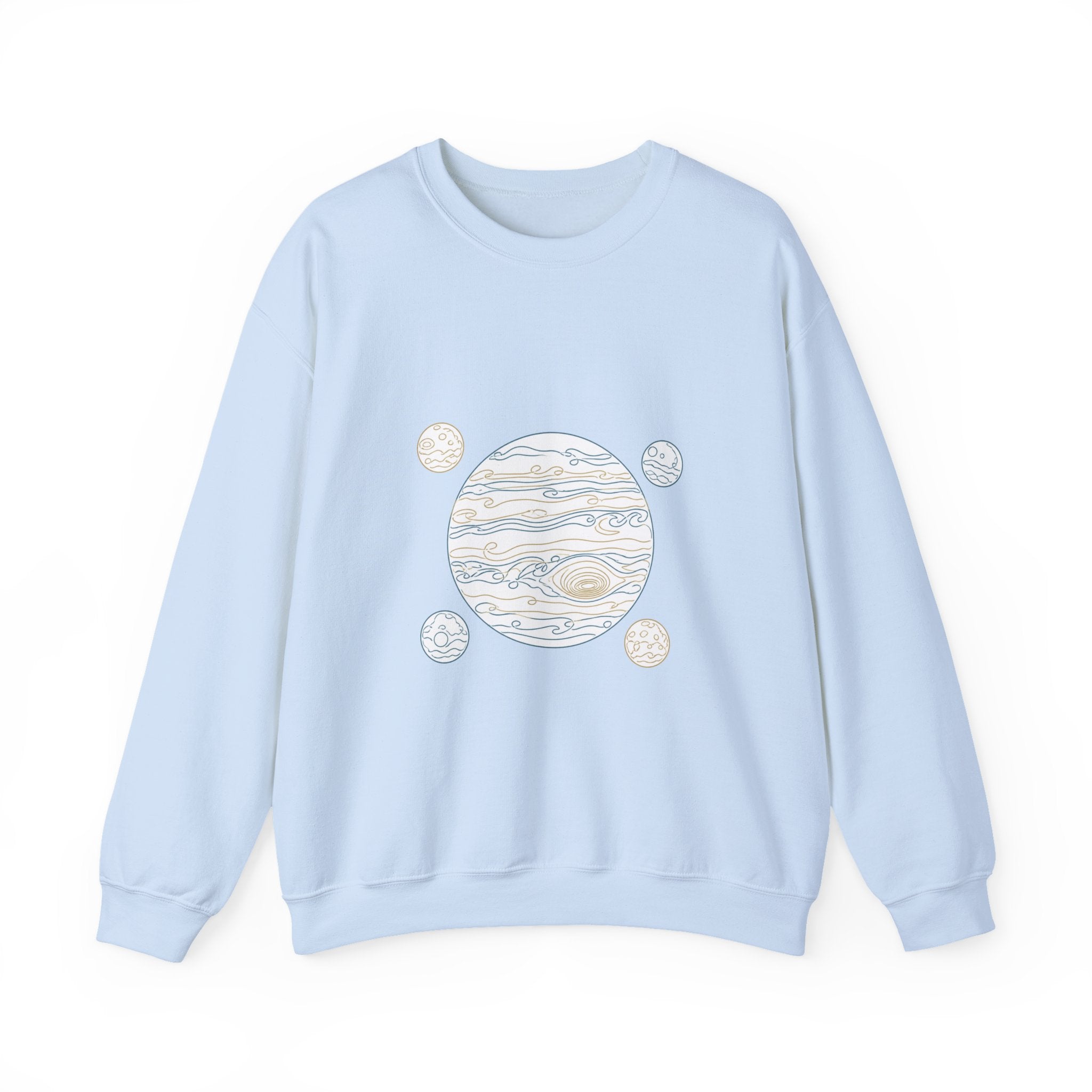 Matching Couple Sweatshirt - Saturn & Jupiter Matching Couple Crewneck Sweatshirt Minimalist Art His Hers Valentine Gift - Design B