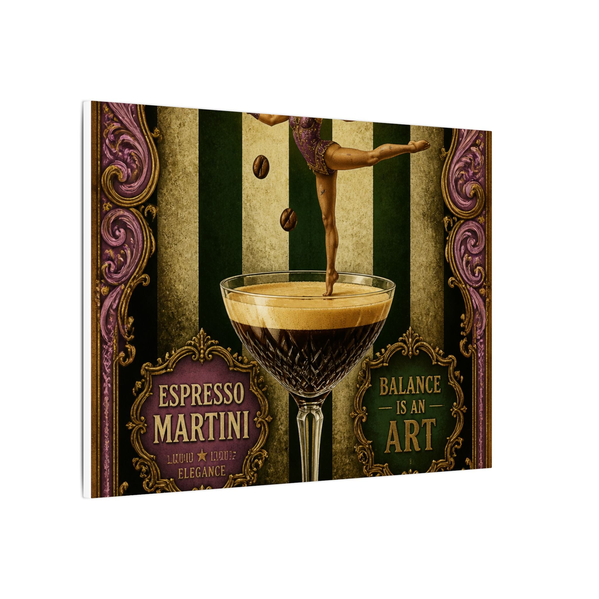 Espresso Martini Acrobat Wall Art Canvas 24×36 Baroque Studio Decor Maximalist Print