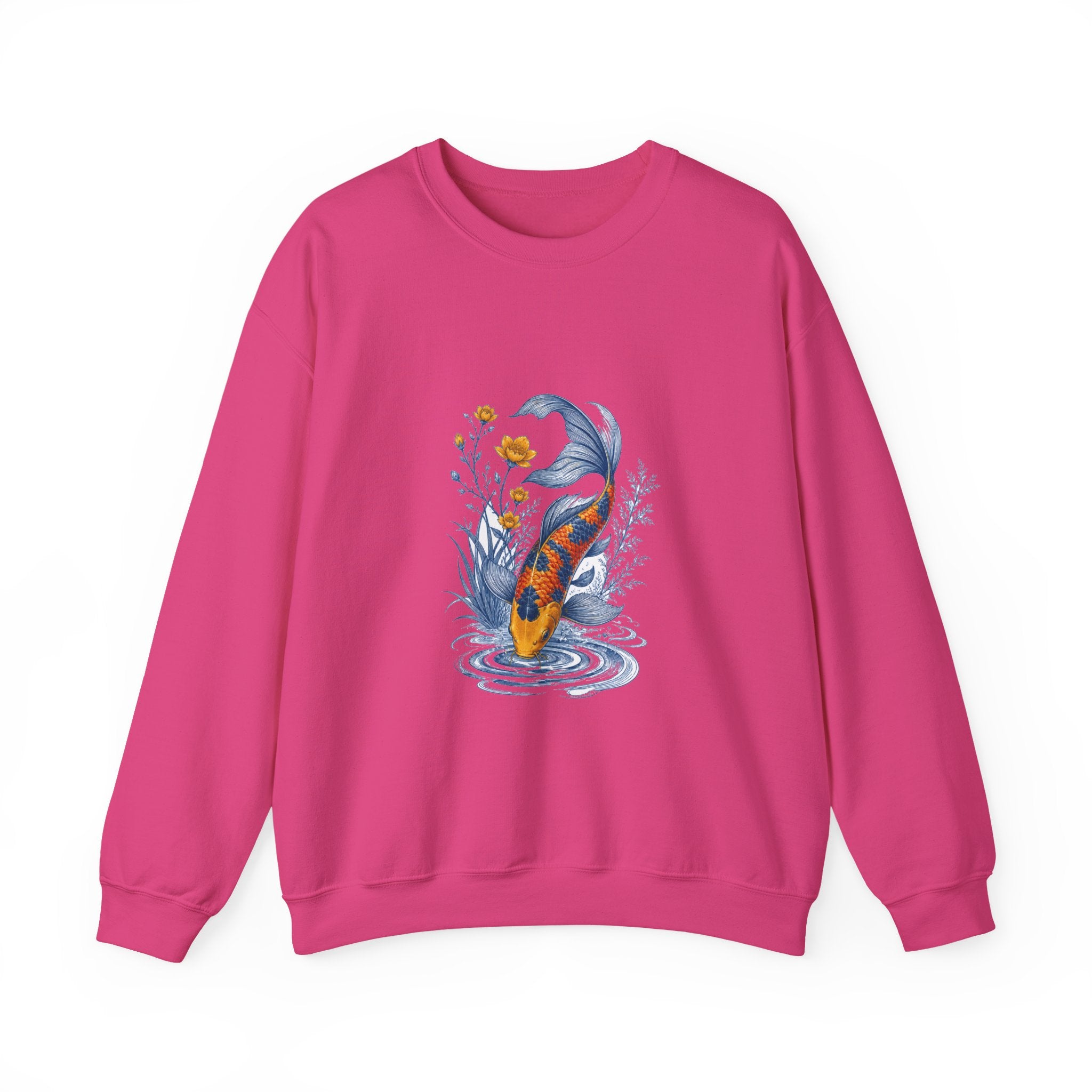 Matching Couple Sweatshirt - Koi Fish Yin Yang Matching Couple Comfort Colors Crew Vintage Art His Hers Honeymoon Gift - Design B
