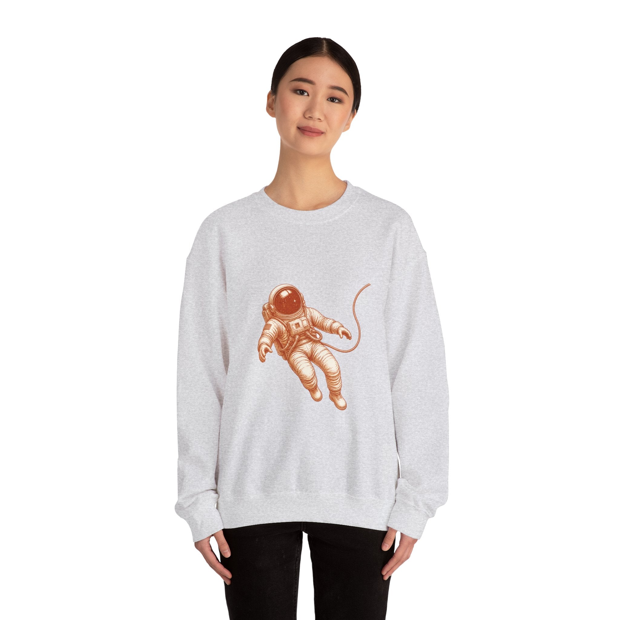 Matching Couple Sweatshirt - Astronaut & Planet Matching Couple Comfort Colors Crew Vintage Art His Hers Honeymoon Gift - Design A