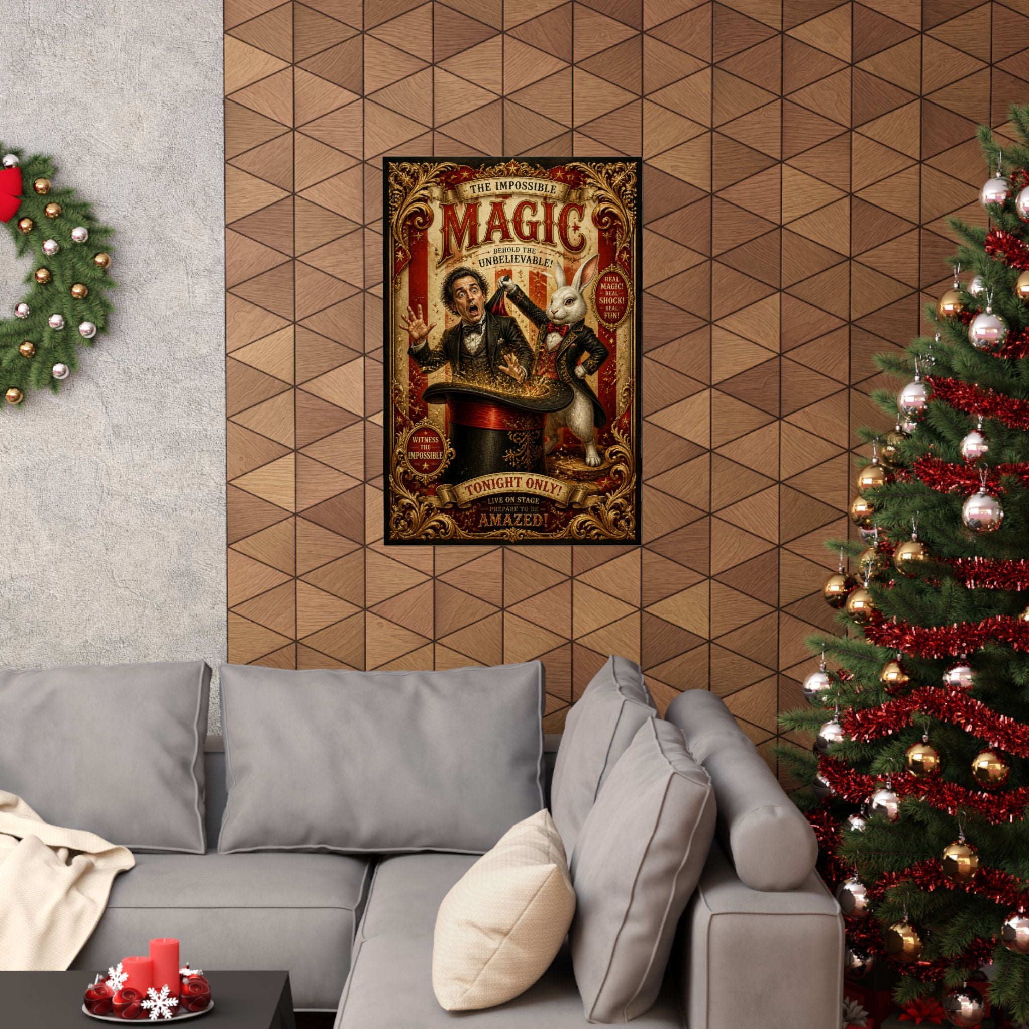 Magic Hat Rabbit Wall Art Poster 24×36 Baroque Studio Decor Maximalist Print