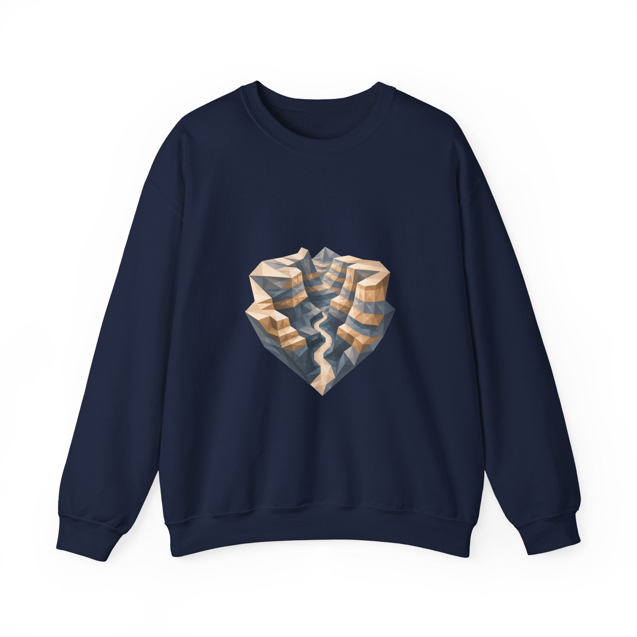 Matching Couple Sweatshirt - Lavender Fields & Canyon Matching Couple Crewneck Sweatshirt Geometric Art His Hers Couple Gift - Design B