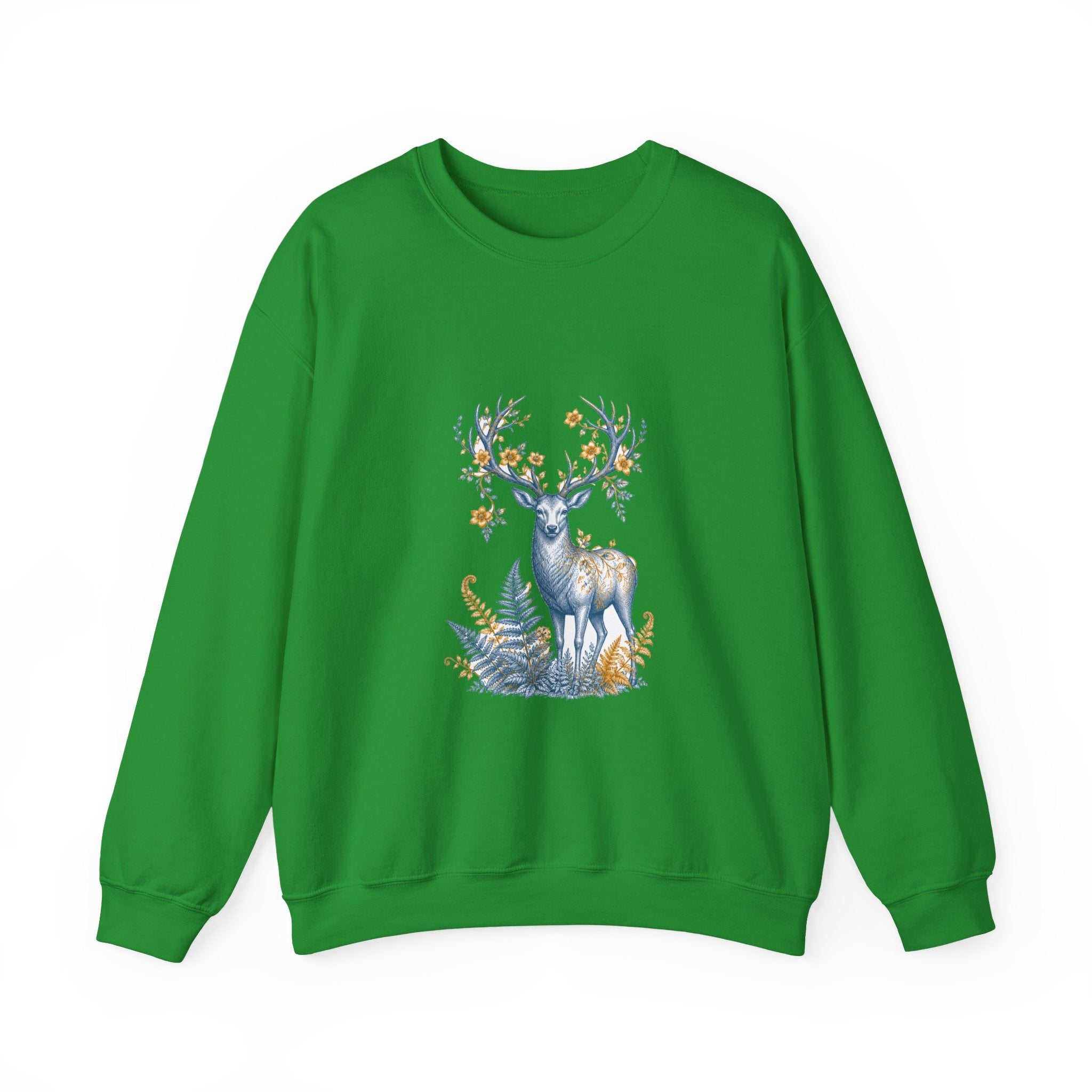 Matching Couple Sweatshirt - Bear & Deer Matching Couple Crewneck Sweatshirt Vintage Art His Hers Wedding Gift - Design B