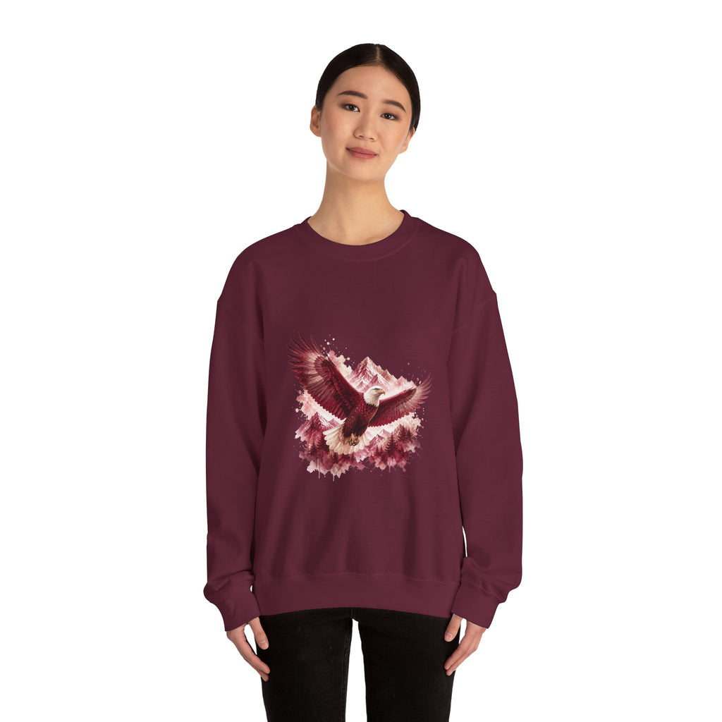 Matching Couple Sweatshirt - Eagle & Whale Matching Couple Crewneck Sweatshirt Watercolor Art His Hers Engagement Gift - Design A