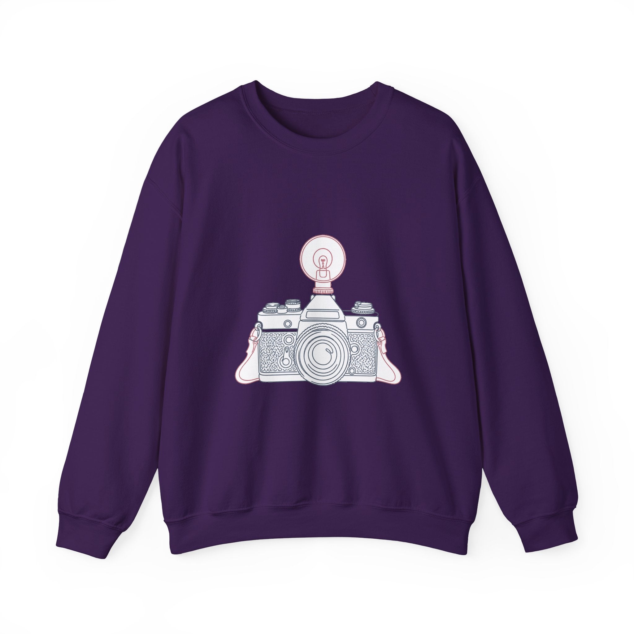 Matching Couple Sweatshirt - Camera & Film Matching Couple Comfort Colors Crew Minimalist Art His Hers Christmas Gift - Design A