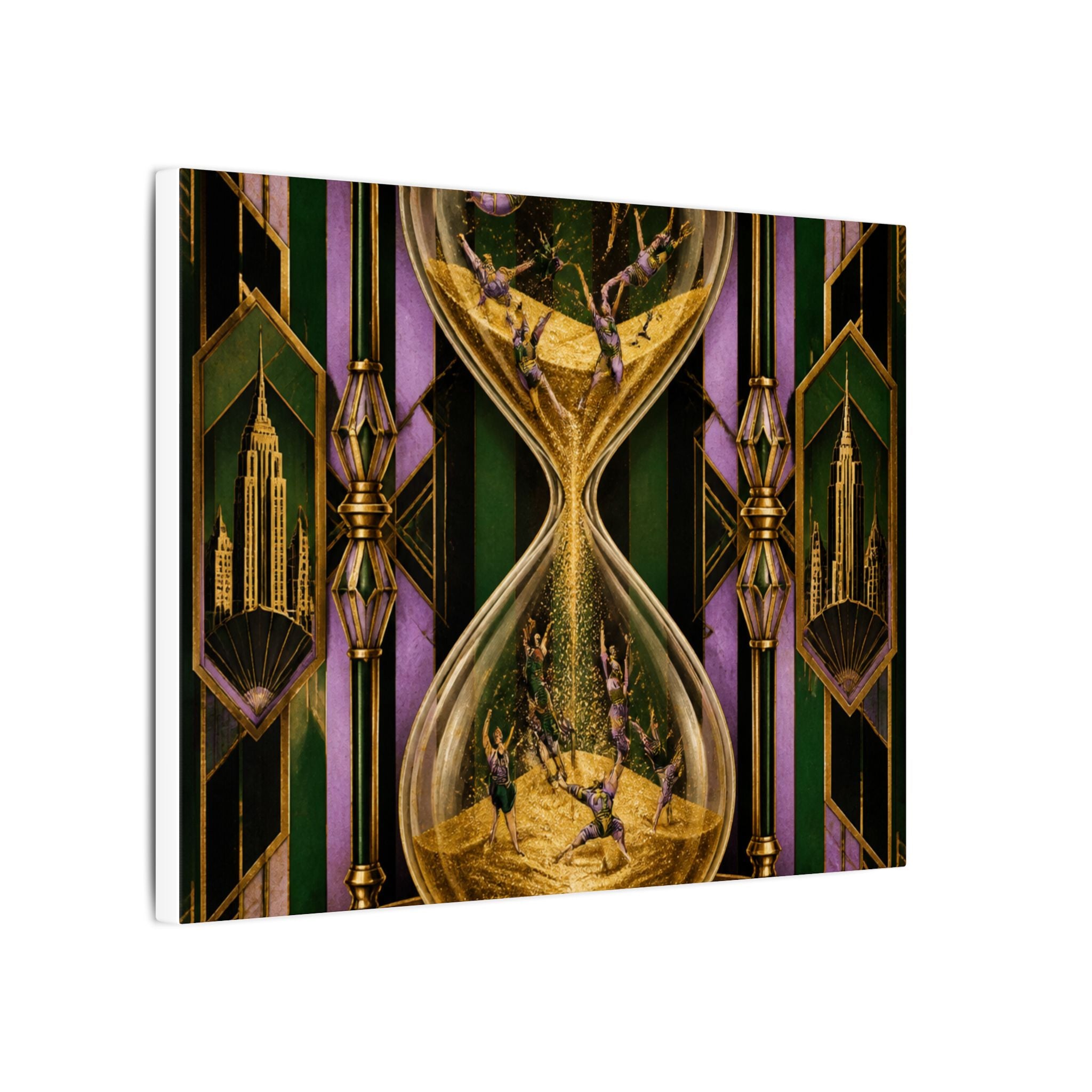 Hourglass Acrobats Wall Art Canvas 24×36 Art Deco Bar Area Decor Maximalist Print