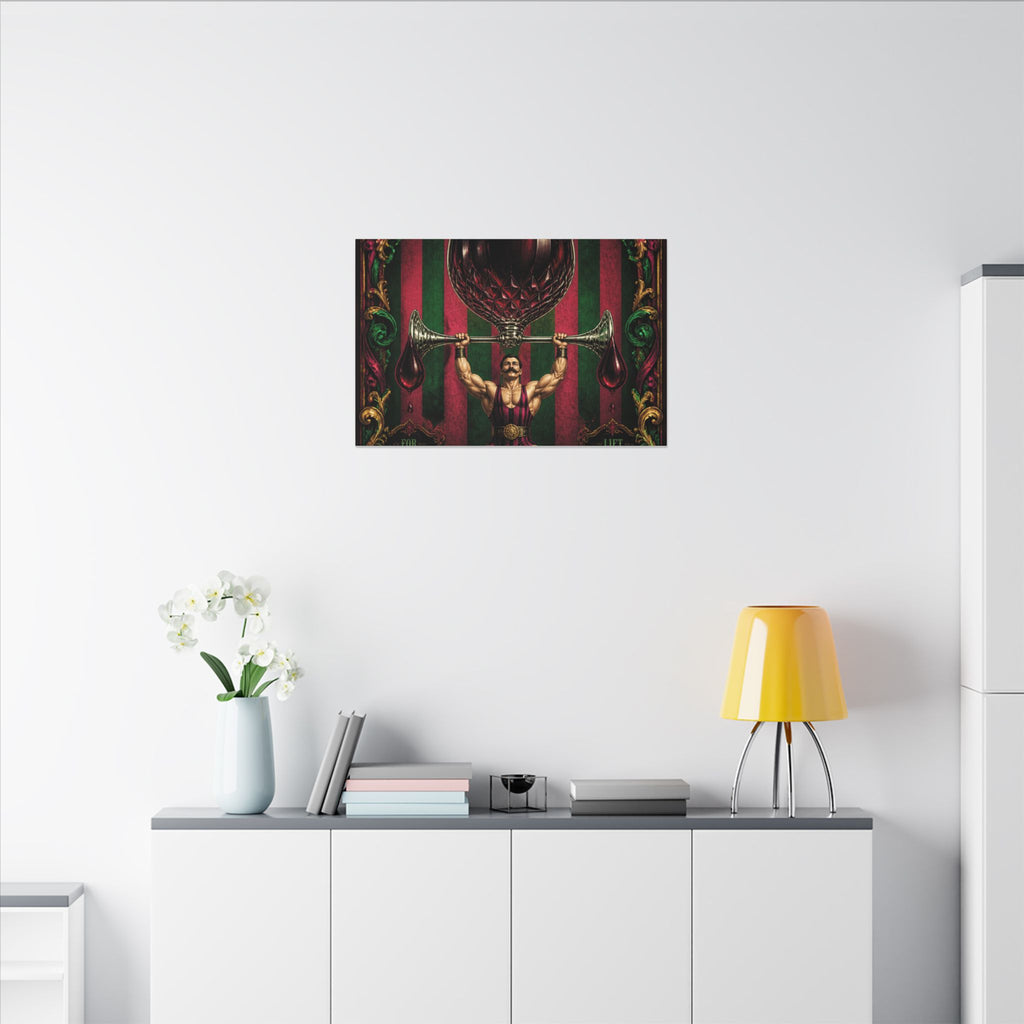 Wine Glass Strongman Wall Art Canvas 16×20 Baroque Home Office Decor Maximalist Print