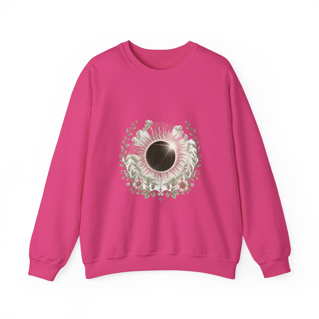 Matching Couple Sweatshirt - Solar & Lunar Eclipse Matching Couple Crewneck Sweatshirt Vintage Art His Hers Wedding Gift - Design A
