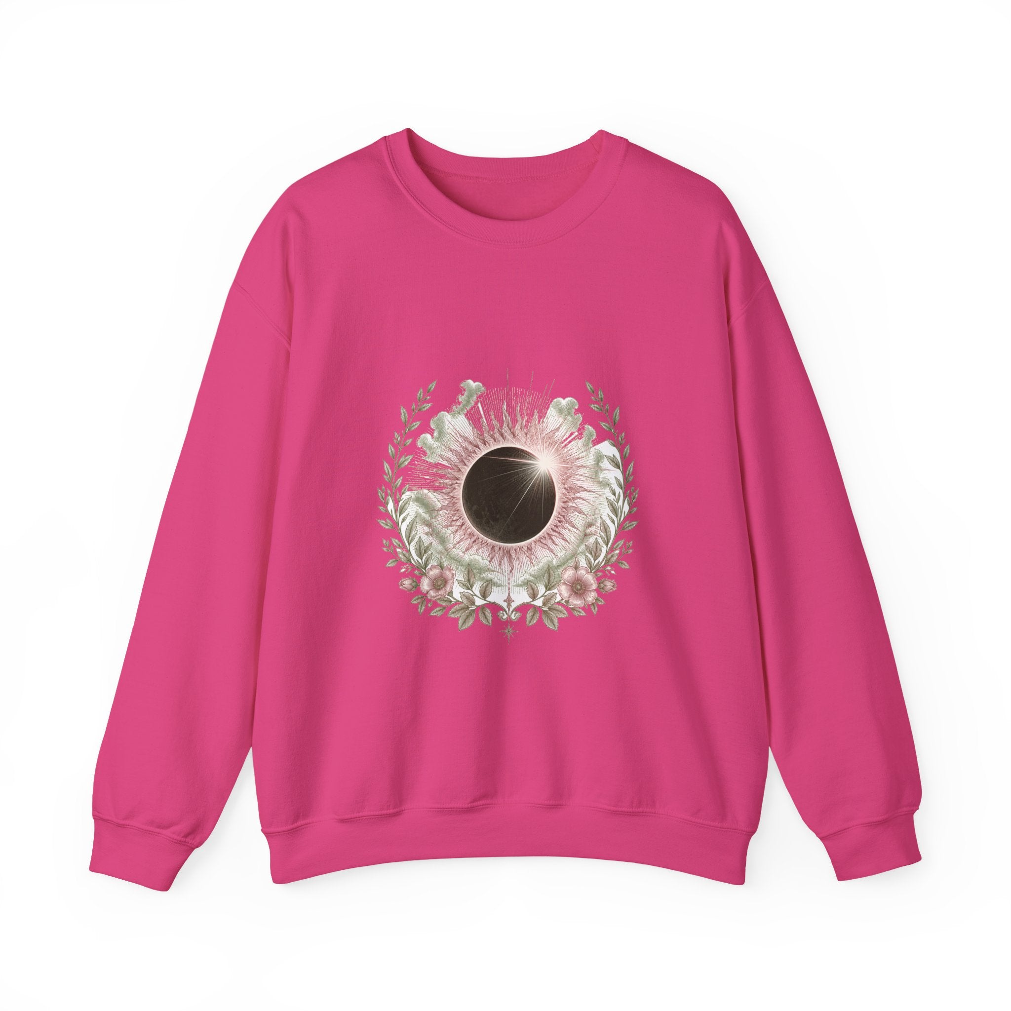 Matching Couple Sweatshirt - Solar & Lunar Eclipse Matching Couple Crewneck Sweatshirt Vintage Art His Hers Wedding Gift - Design A