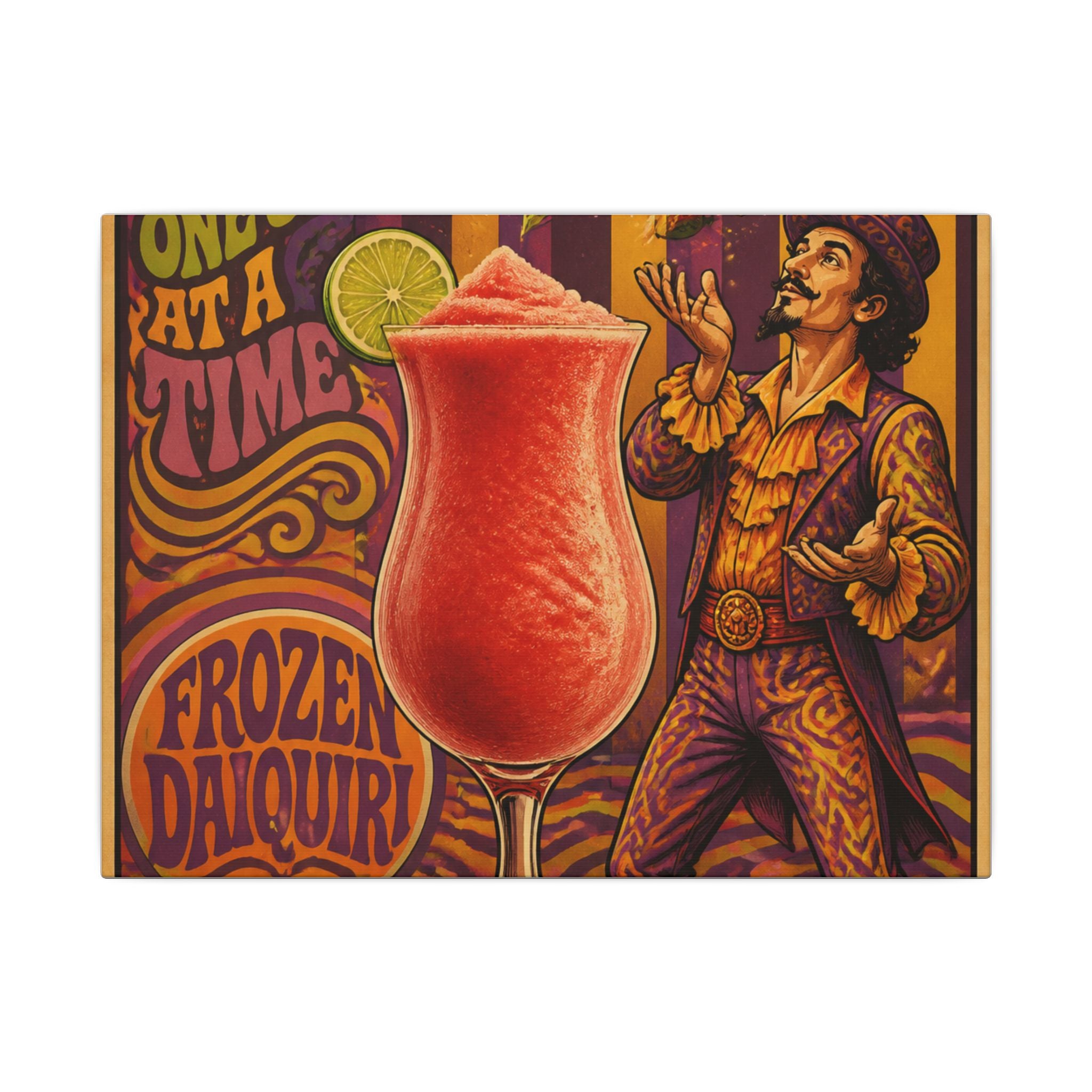 Daiquiri Fruit Juggler Wall Art Canvas 24×36 Psychedelic Dining Room Decor Maximalist Print