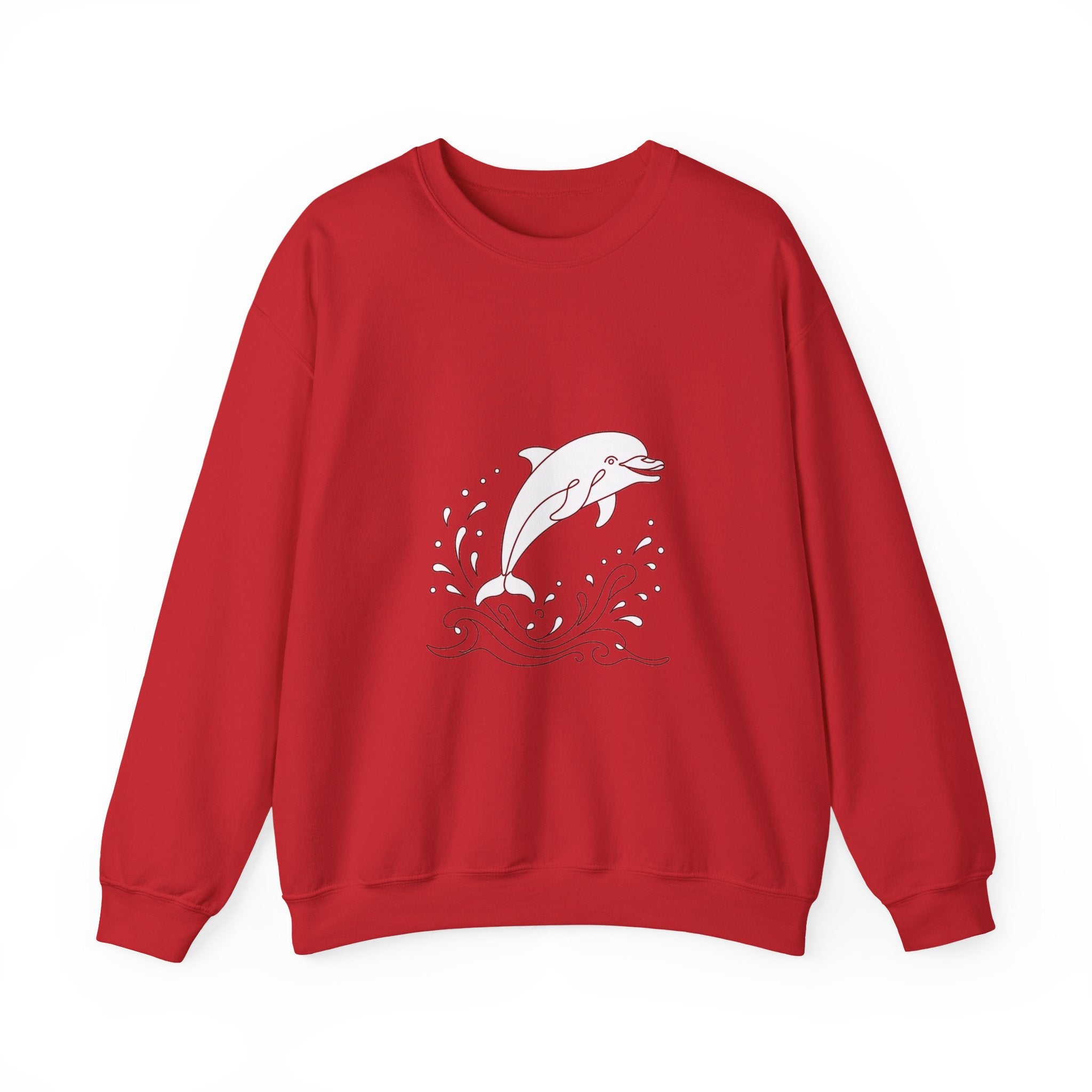 Matching Couple Sweatshirt - Shark & Dolphin Matching Couple Comfort Colors Crew Minimalist Art His Hers Christmas Gift - Design B