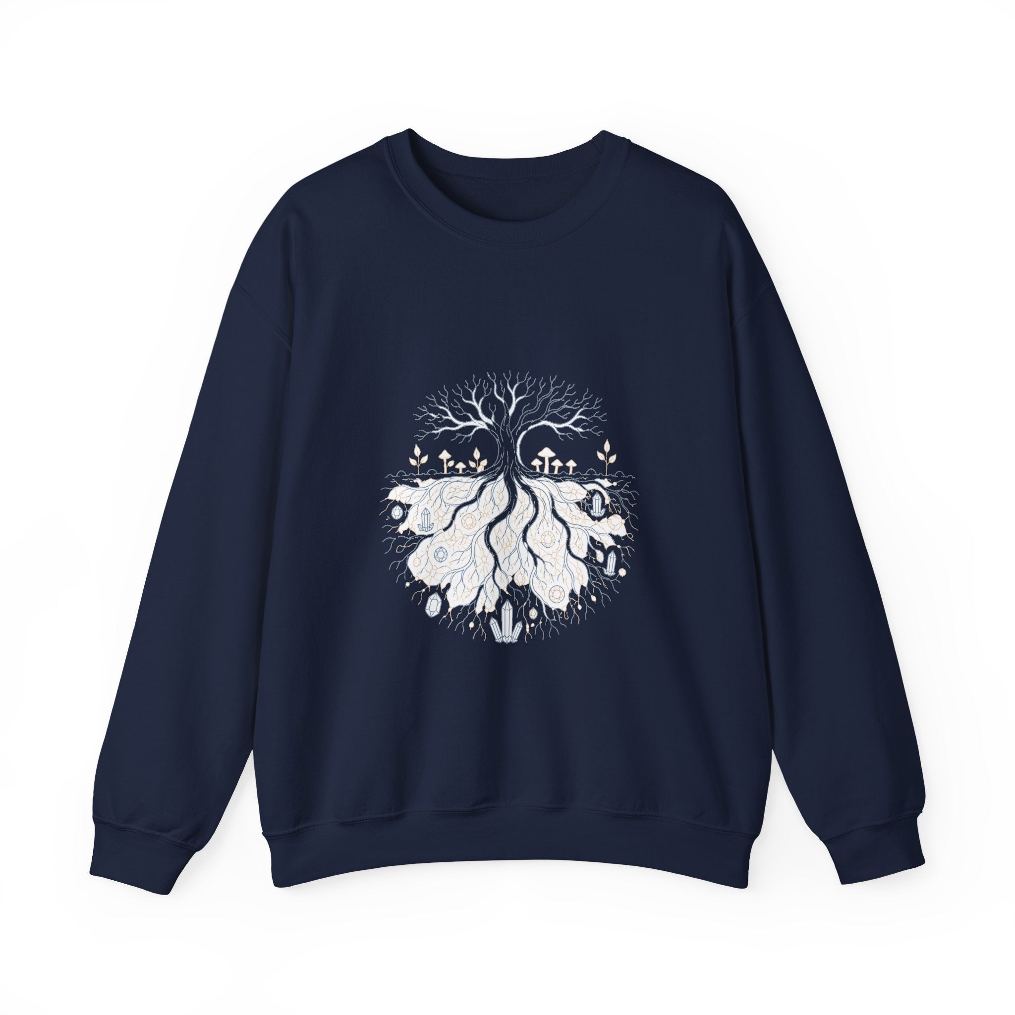 Matching Couple Sweatshirt - Ancient Oak & Deep Roots Matching Couple Premium Fleece Sweatshirt Minimalist Art His Hers Christmas Gift - Design B