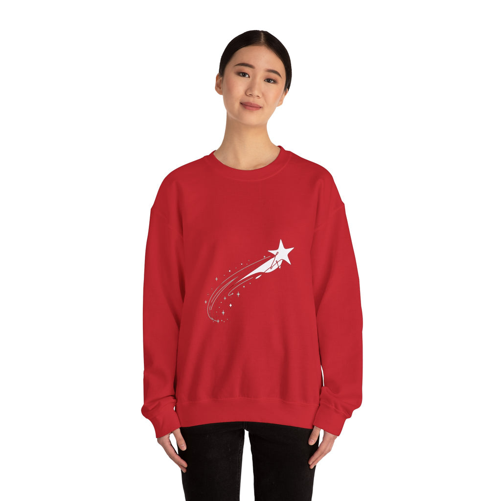 Matching Couple Sweatshirt - Shooting Star & North Star Matching Couple Crewneck Sweatshirt Minimalist Art His Hers Valentine Gift - Design A