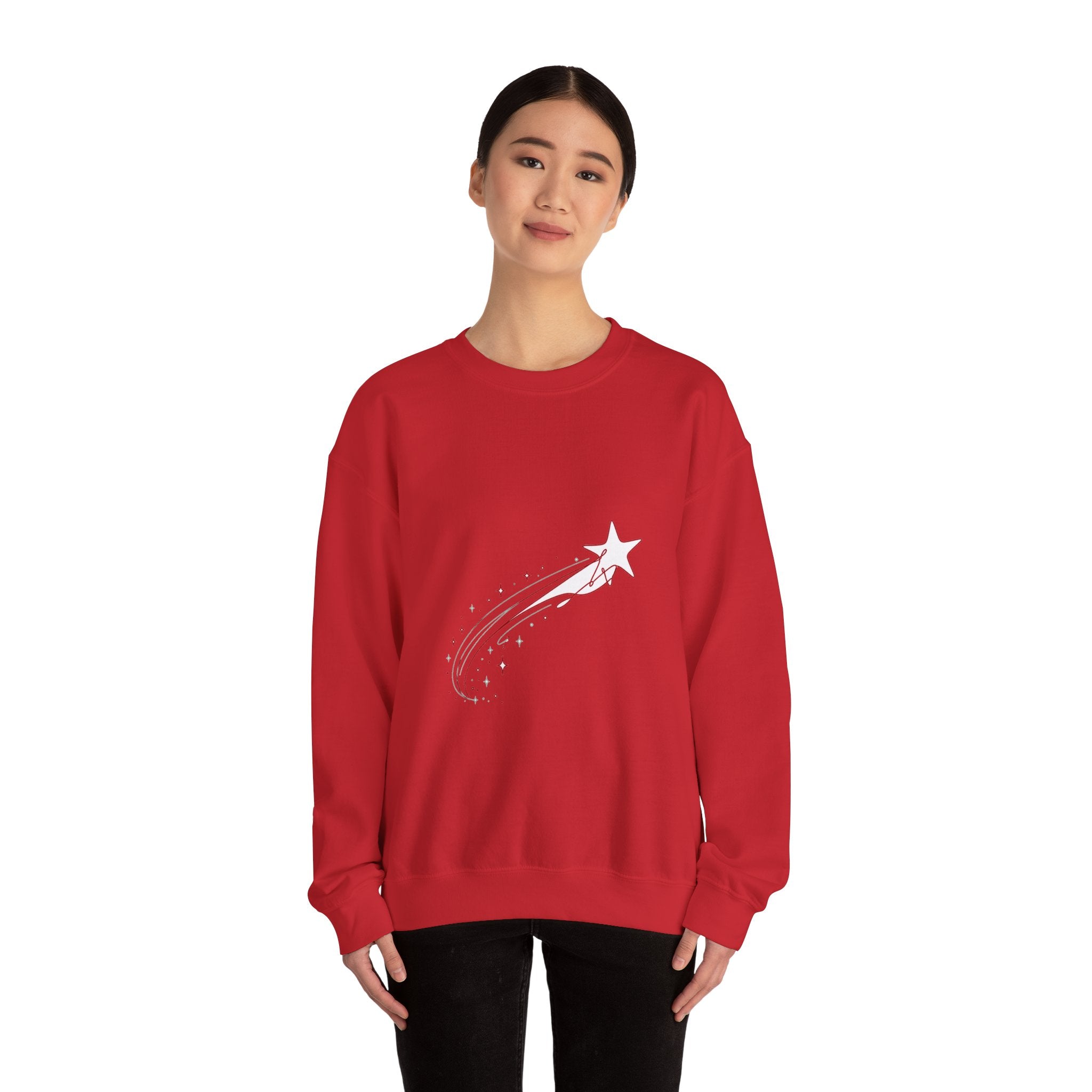 Matching Couple Sweatshirt - Shooting Star & North Star Matching Couple Crewneck Sweatshirt Minimalist Art His Hers Valentine Gift - Design A