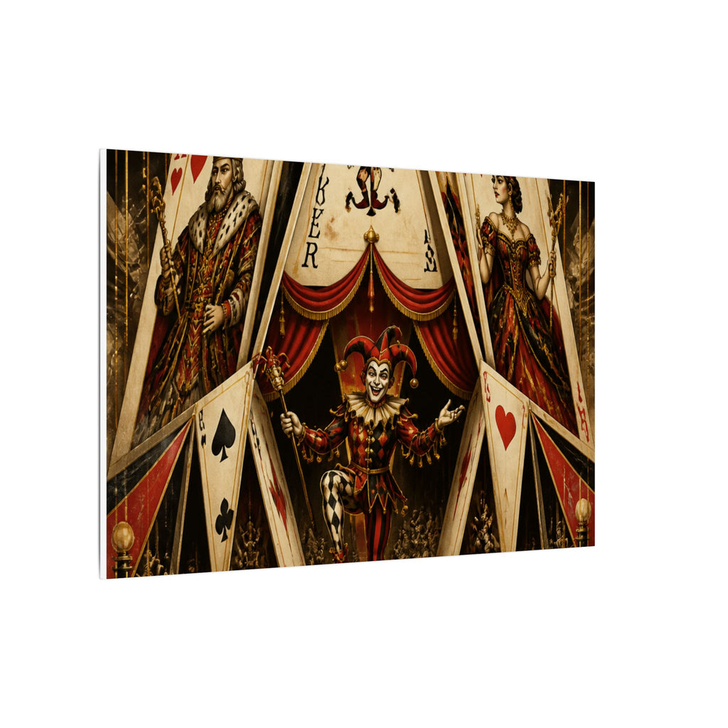 Playing Cards Tent Wall Art Canvas 24×36 Art Deco Bar Area Decor Maximalist Print