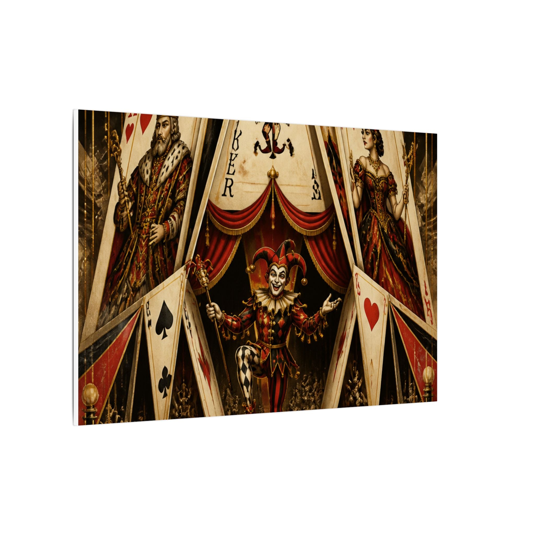 Playing Cards Tent Wall Art Canvas 24×36 Art Deco Bar Area Decor Maximalist Print