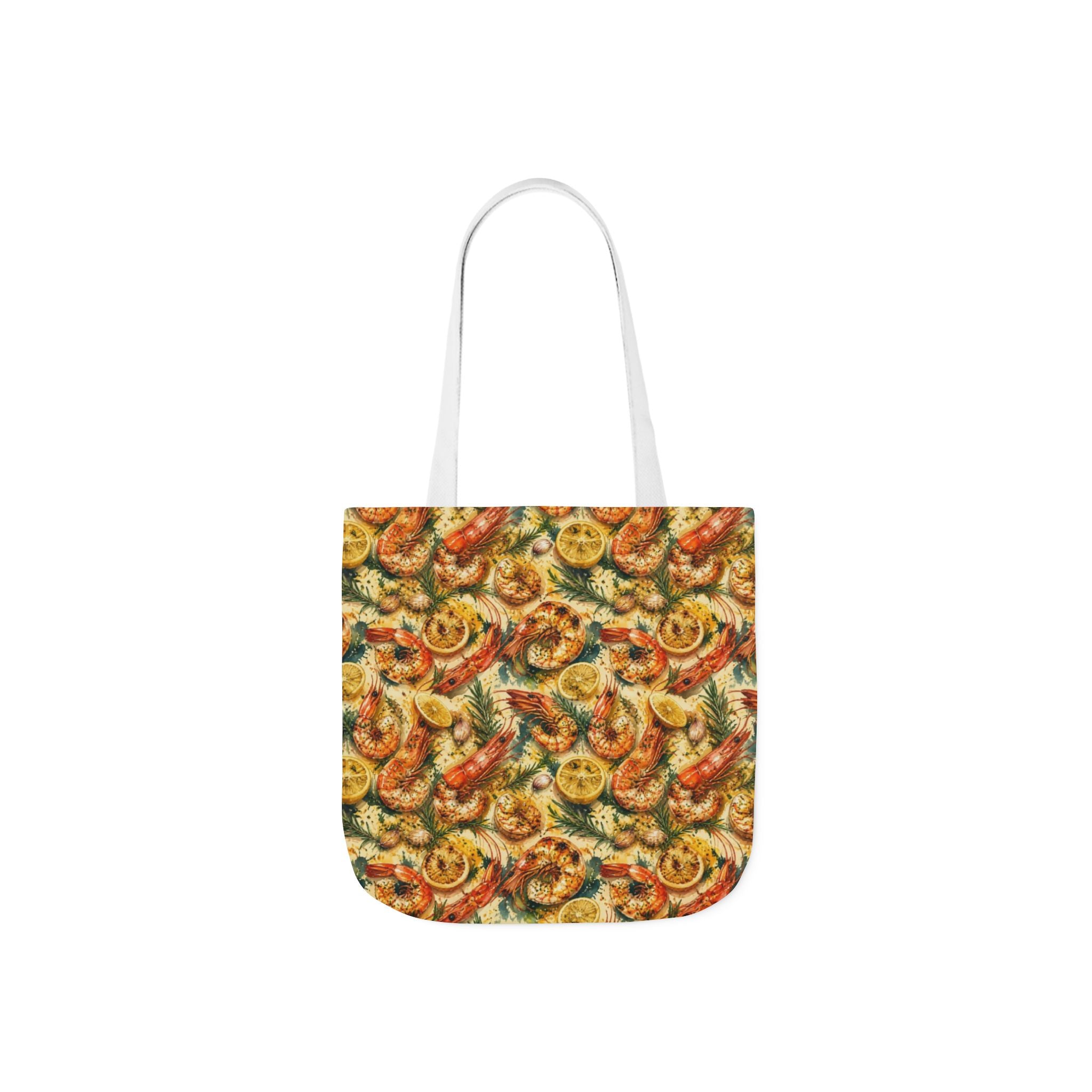 Mediterranean Shrimp Canvas Tote Bag Mediterranean Kitchen Watercolor Splash Design Italian Cottagecore Gift