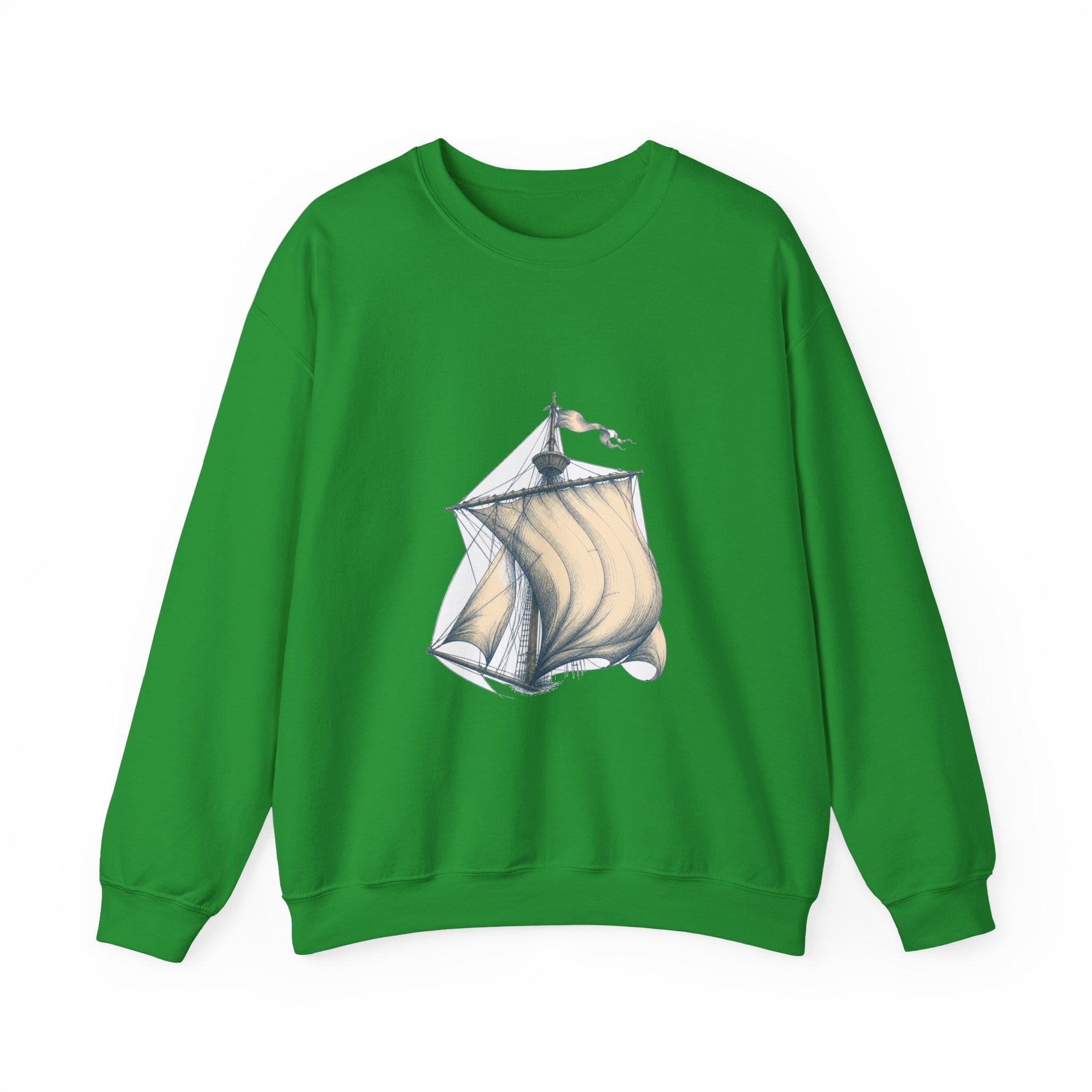 Matching Couple Sweatshirt - Anchor & Sail Matching Couple Comfort Colors Crew Hand-Drawn Art His Hers Anniversary Gift - Design B