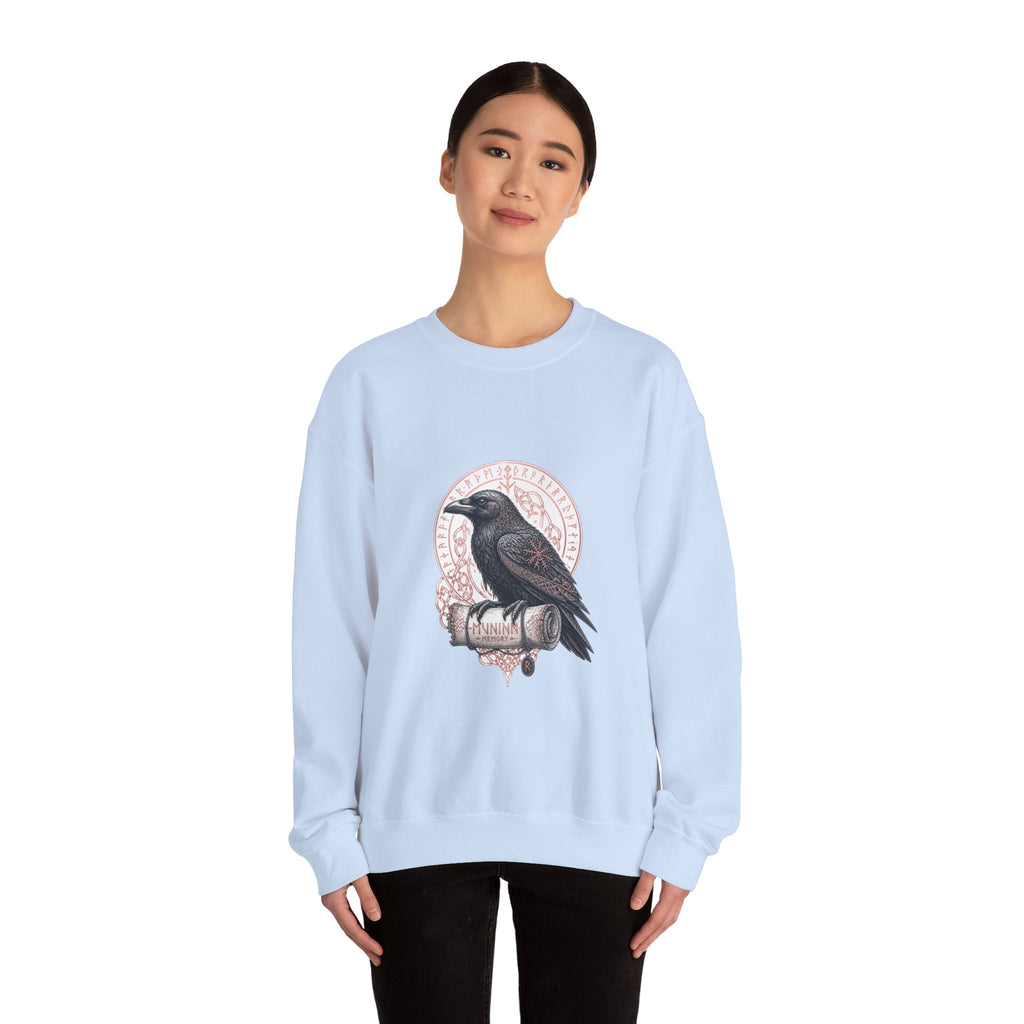 Matching Couple Sweatshirt - Huginn & Muninn Matching Couple Comfort Colors Crew Hand-Drawn Art His Hers Anniversary Gift - Design B