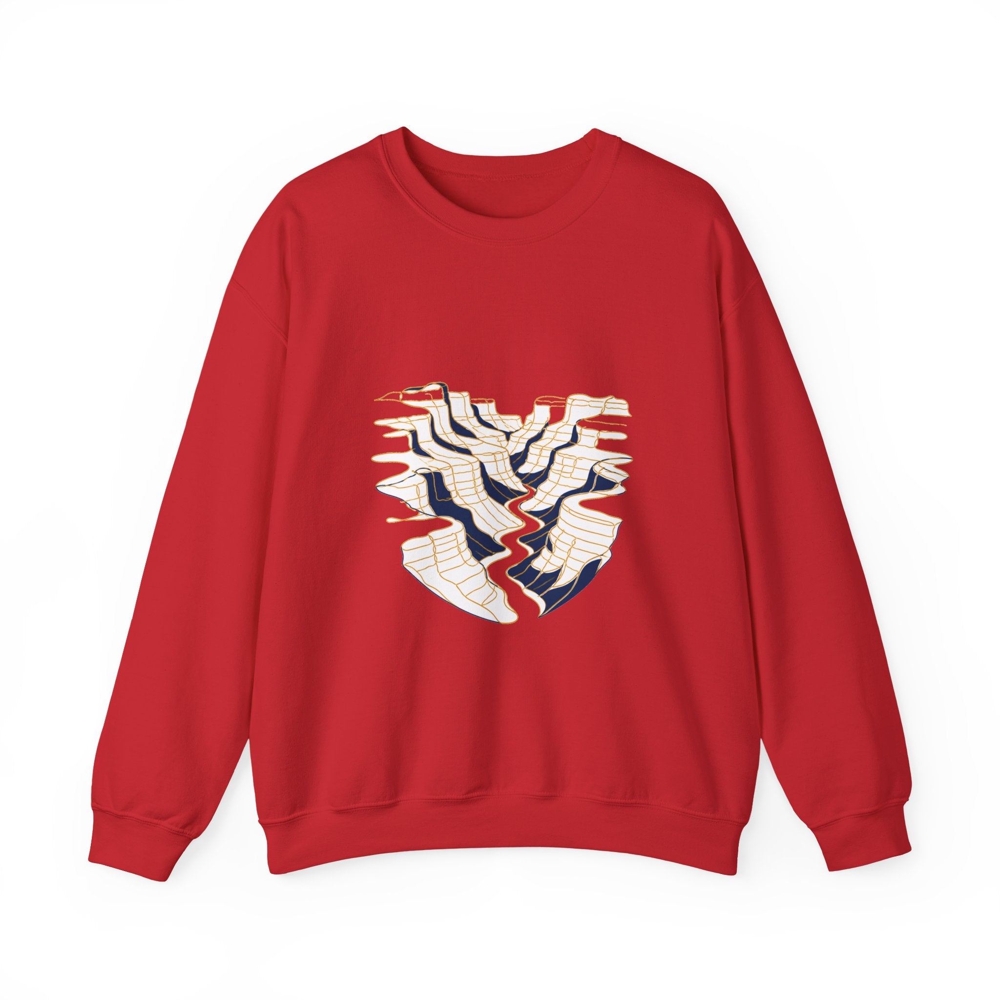 Matching Couple Sweatshirt - Lavender Fields & Canyon Matching Couple Crewneck Sweatshirt Minimalist Art His Hers Valentine Gift - Design B
