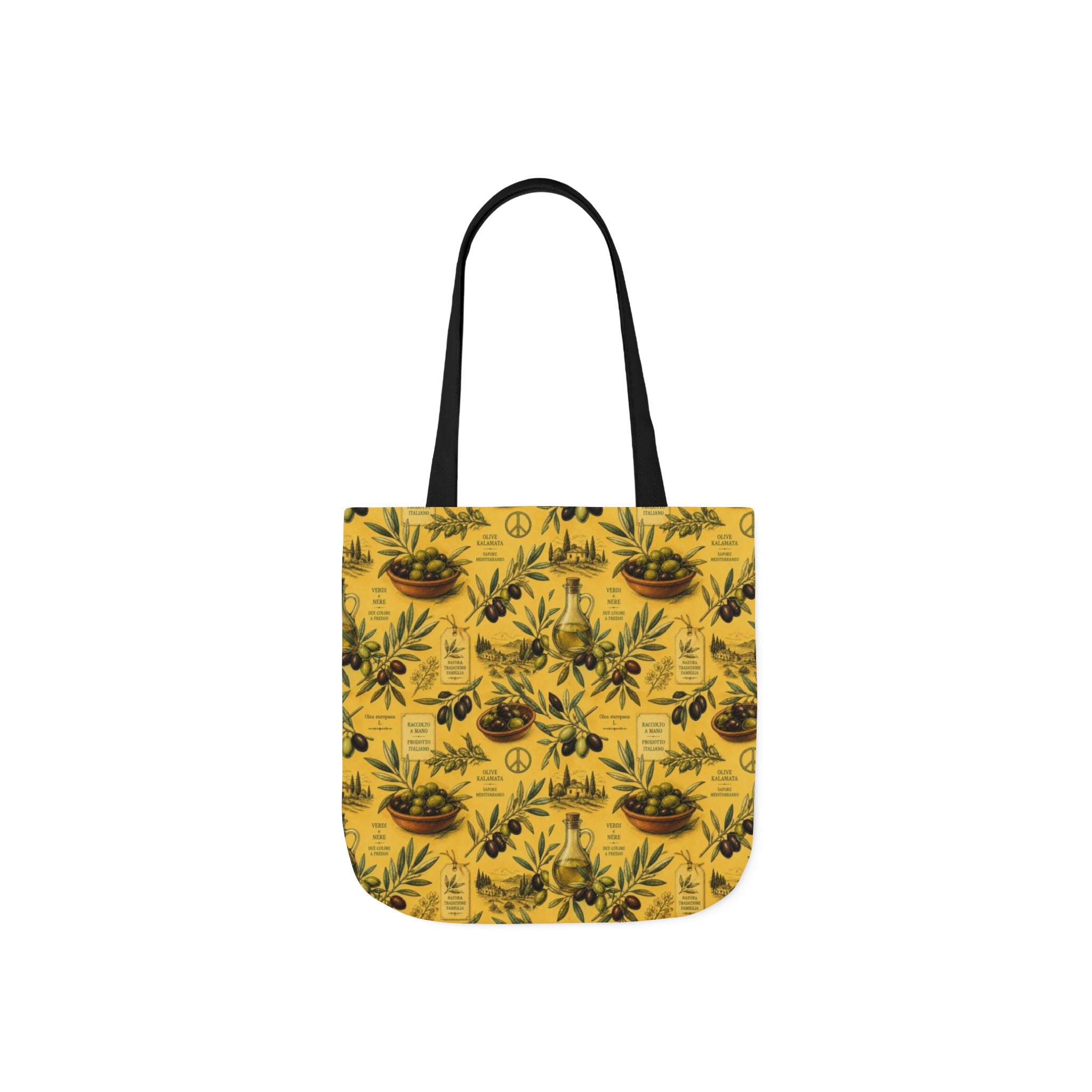 Olive Branches Canvas Tote Bag Mediterranean Kitchen Botanical Design Italian Cottagecore Gift