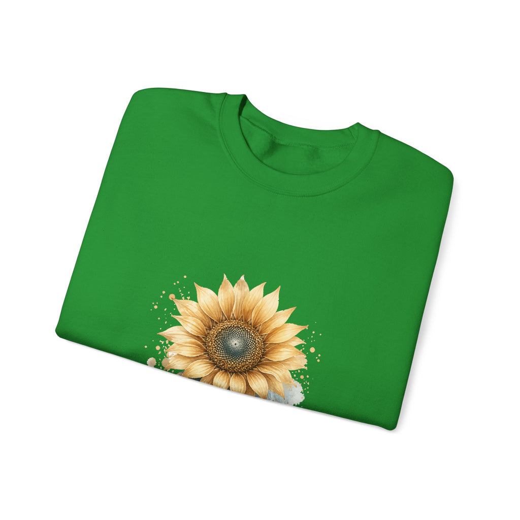 Matching Couple Sweatshirt - Sunflower & Moonflower Matching Couple Comfort Colors Crew Watercolor Art His Hers Birthday Gift - Design A