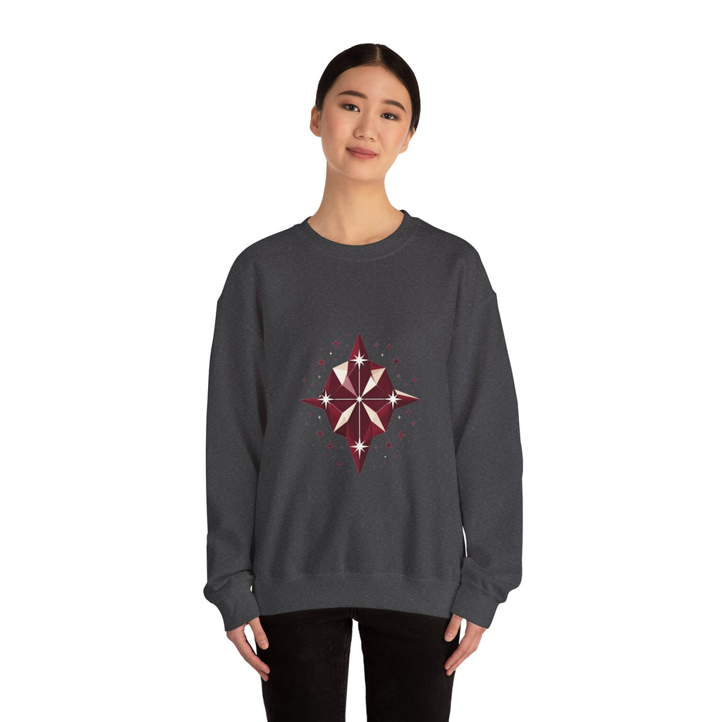 Matching Couple Sweatshirt - Aurora & Southern Cross Matching Couple Crewneck Sweatshirt Geometric Art His Hers Couple Gift - Design B