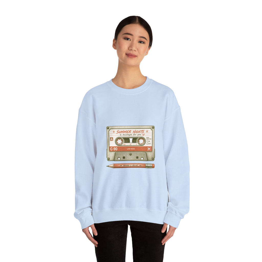 Matching Couple Sweatshirt - Vinyl & Cassette Matching Couple Premium Fleece Sweatshirt Vintage Art His Hers Honeymoon Gift - Design B