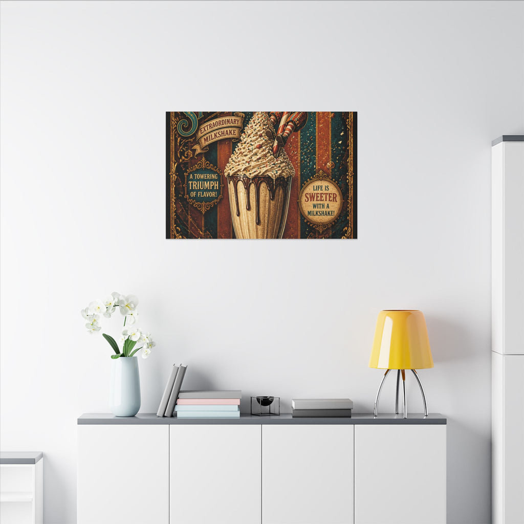 Milkshake Slide Clown Wall Art Canvas 24×36 Baroque Studio Decor Maximalist Print