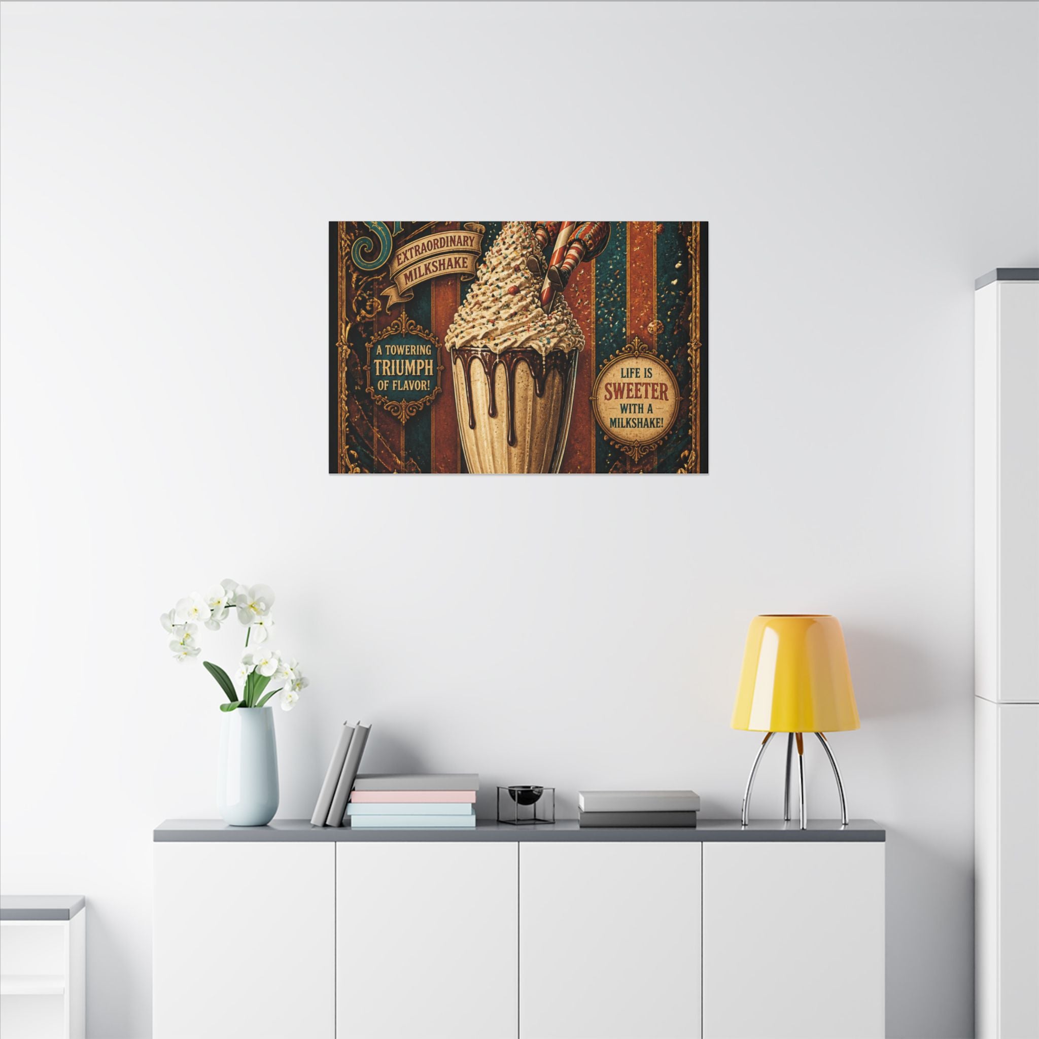 Milkshake Slide Clown Wall Art Canvas 24×36 Baroque Studio Decor Maximalist Print