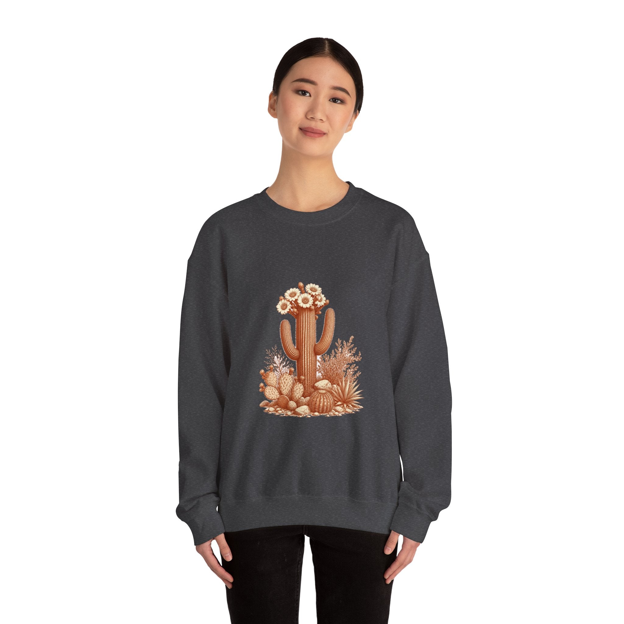 Matching Couple Sweatshirt - Desert & Rainforest Matching Couple Crewneck Sweatshirt Vintage Art His Hers Wedding Gift - Design A