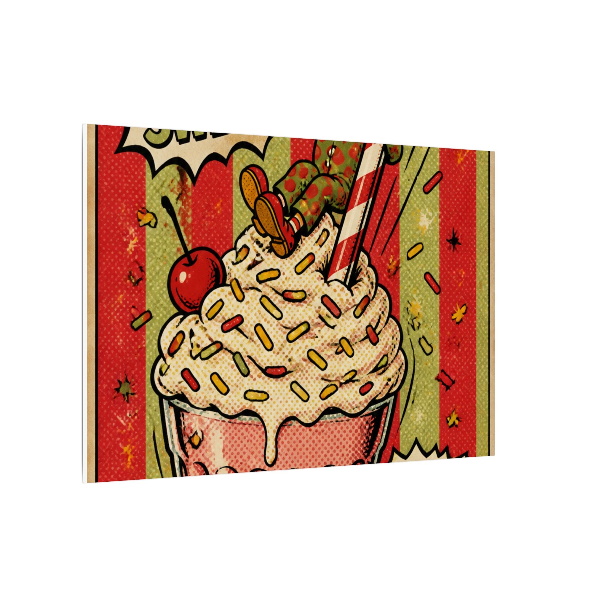 Milkshake Slide Clown Wall Art Canvas 16×20 Pop Art Living Room Decor Maximalist Print